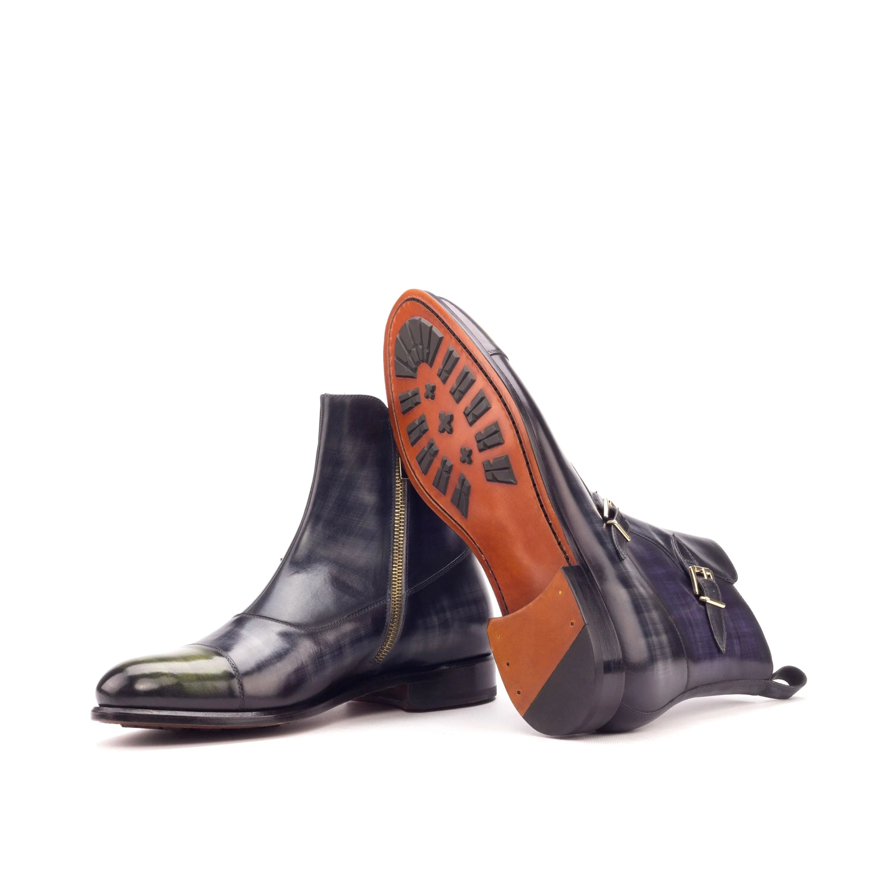 Jimmy Octavian Patina leather ankle boots pair