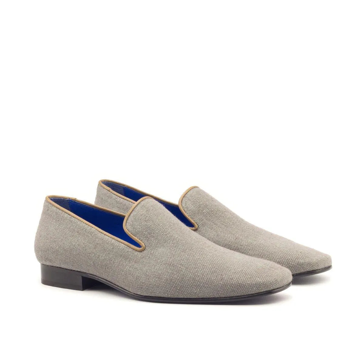 Pair of gray La Drake slipon shoes for men