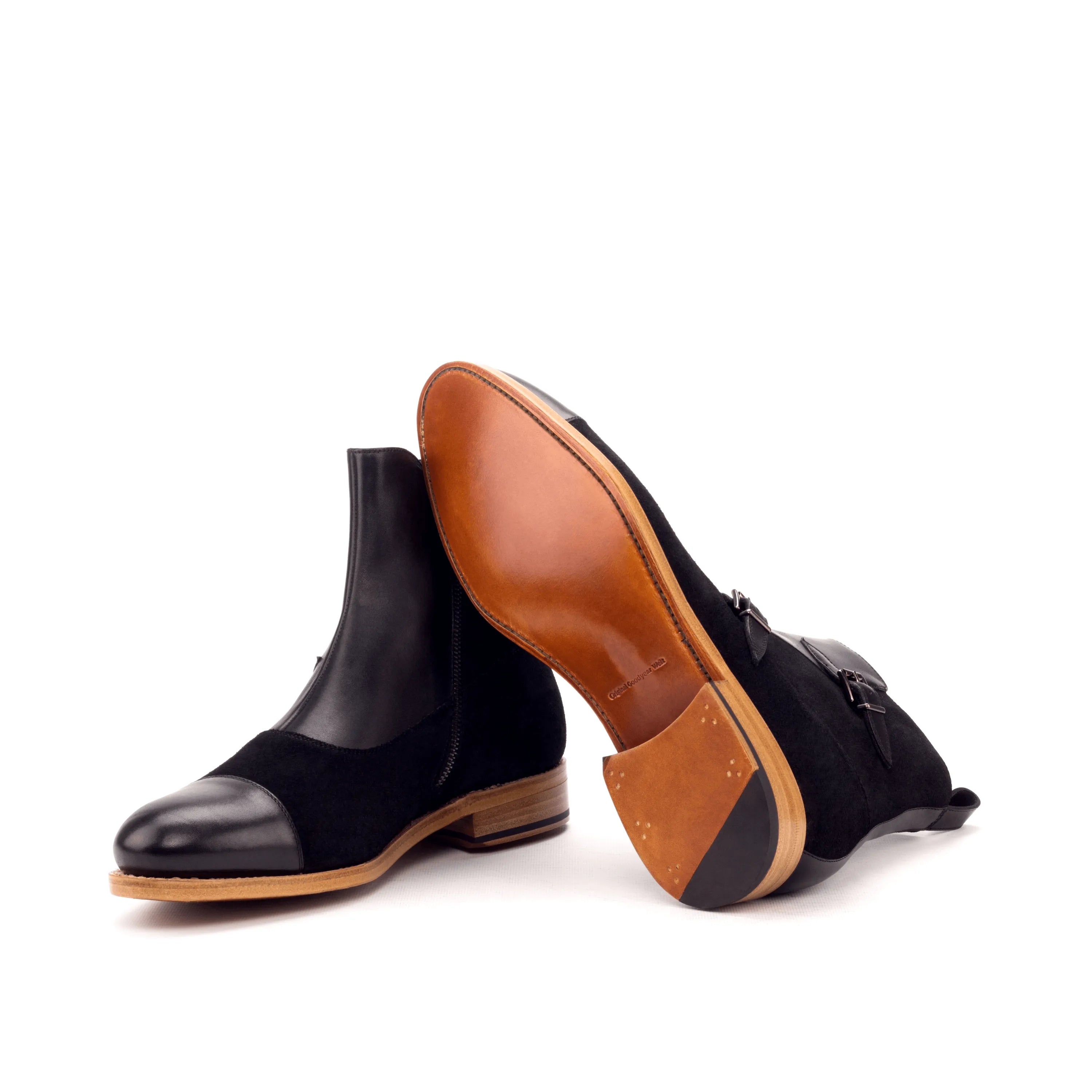 Black Luther Octavian Boots II in leather and suede ankle style