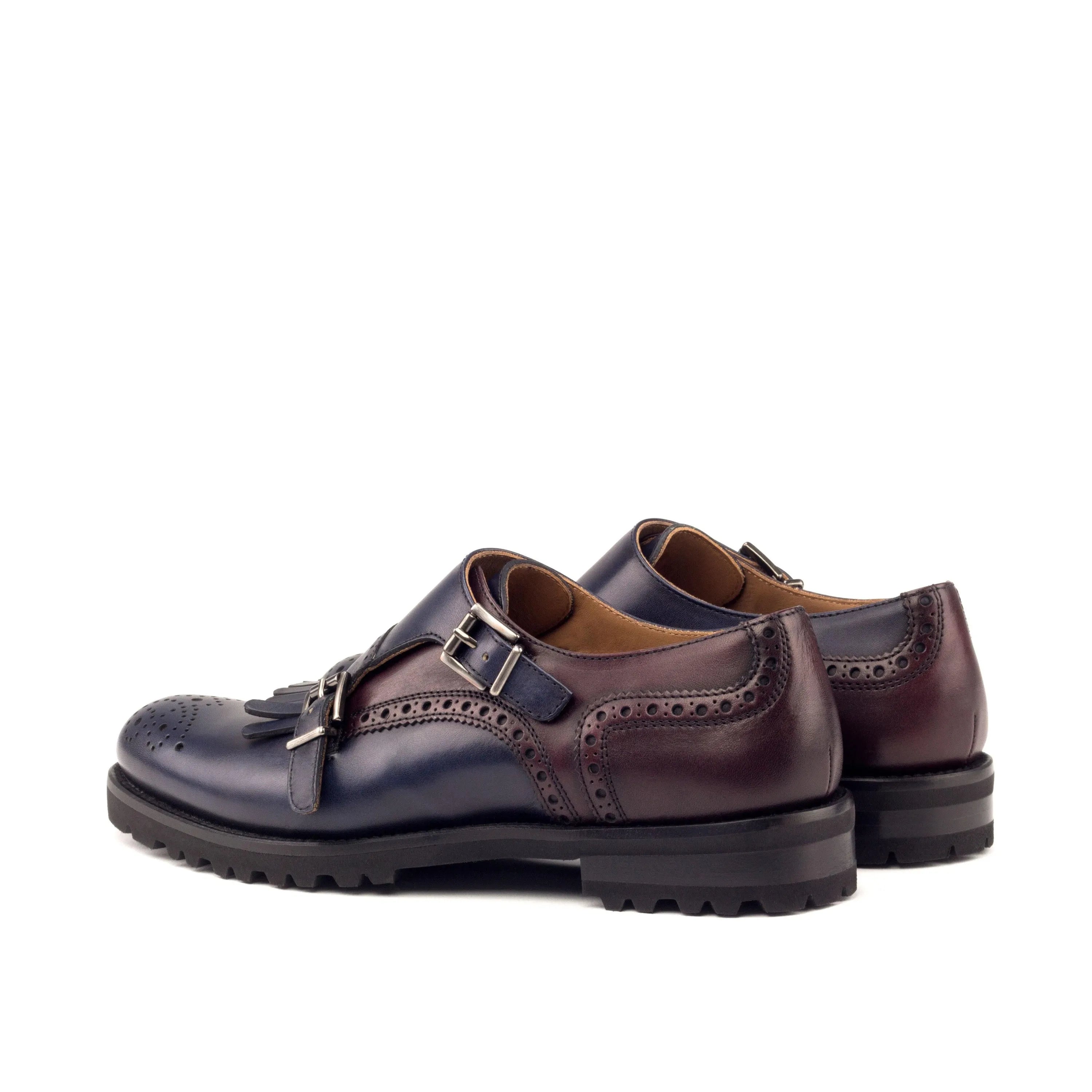 Maryet Kiltie ladies monk strap II two-toned painted calf shoes