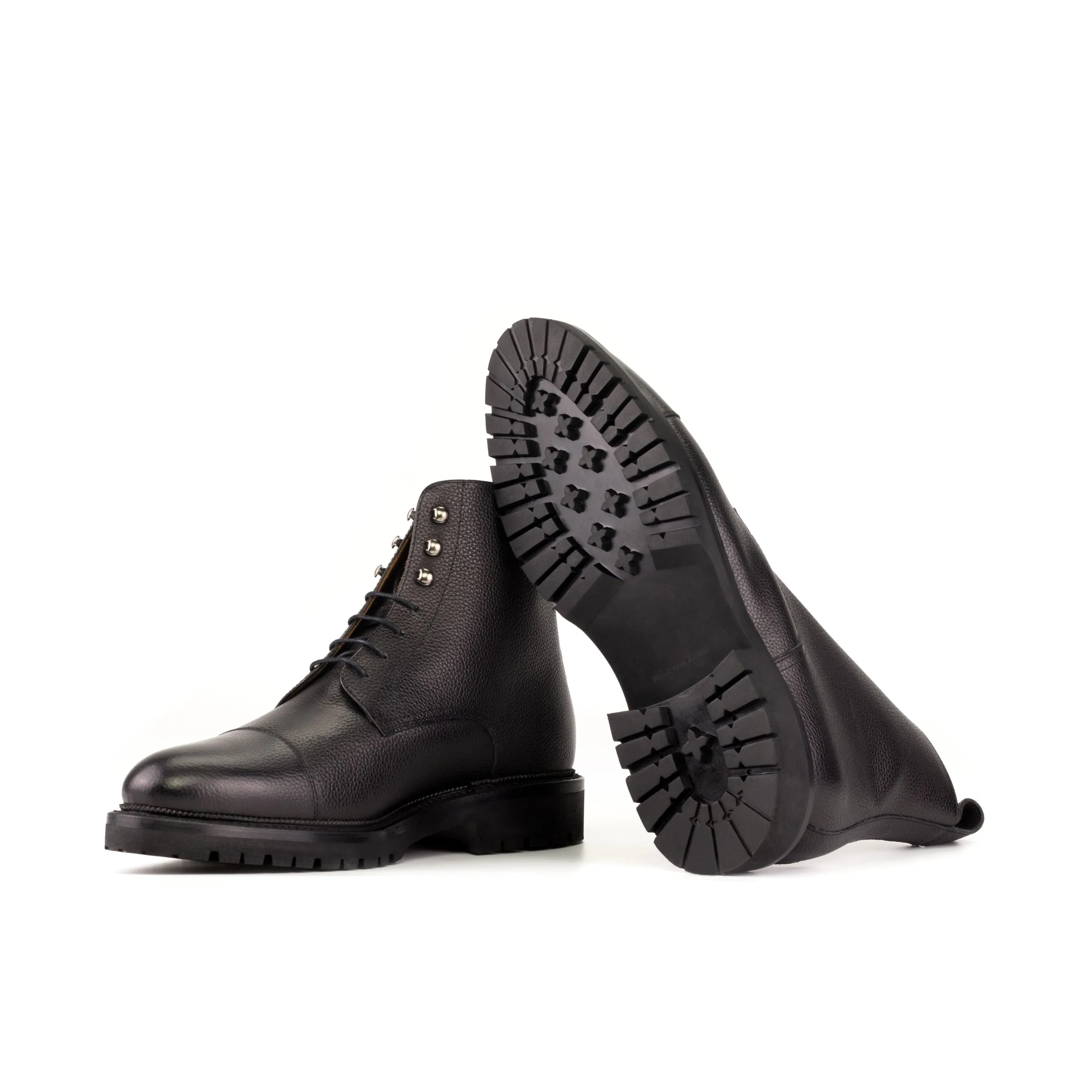 Black leather lace-up Primus Jumper Boots rear view