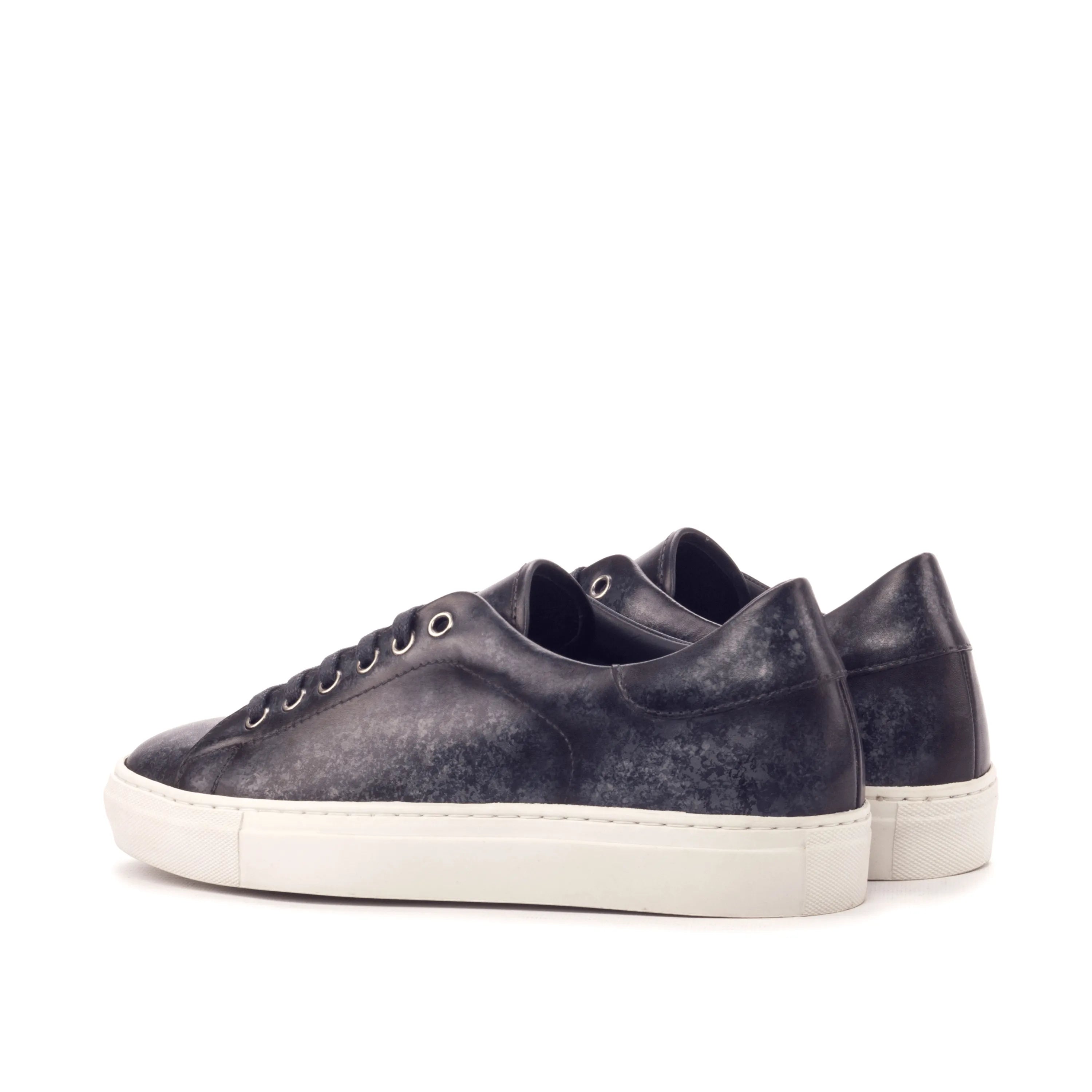 Pair of dark leather Sancho Trainer Patina cupsole trainer sneakers