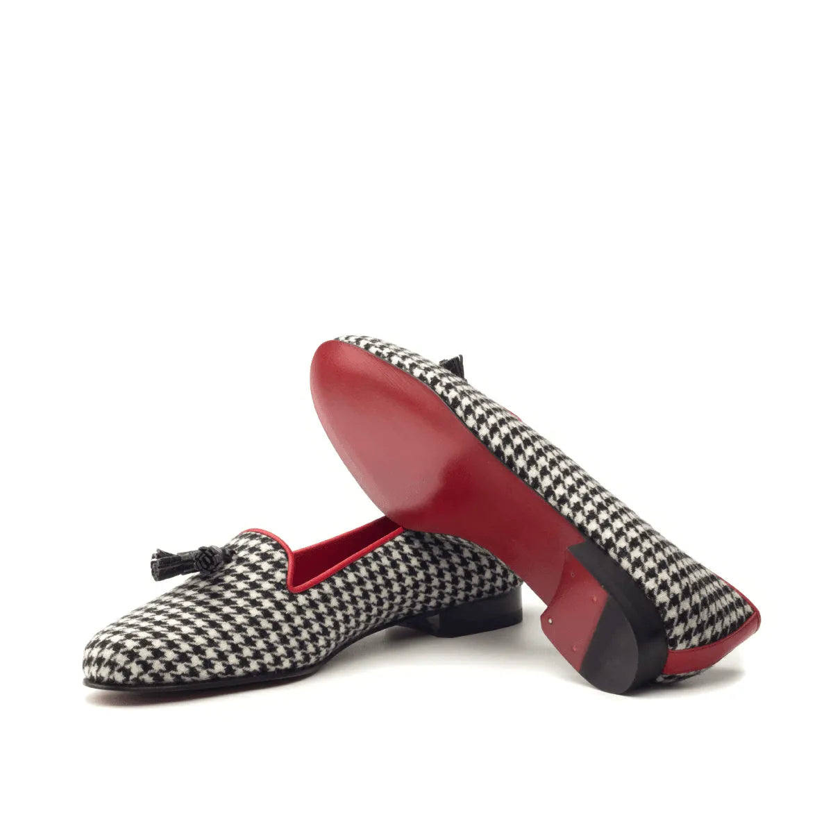 Sappho Rose Ladies Slipon II houndstooth loafers with red soles