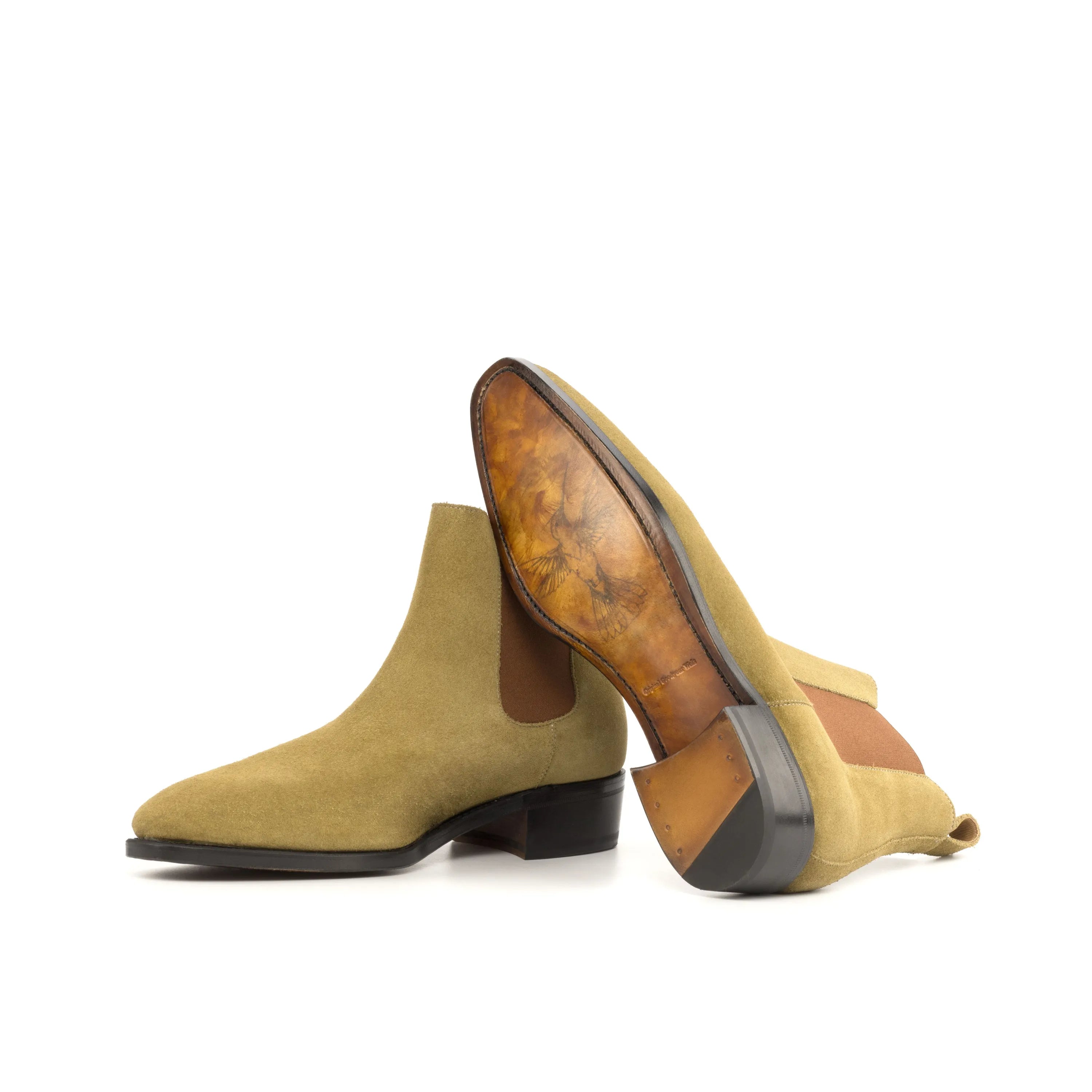 Tan suede Sovereign Chelsea Boot rear view