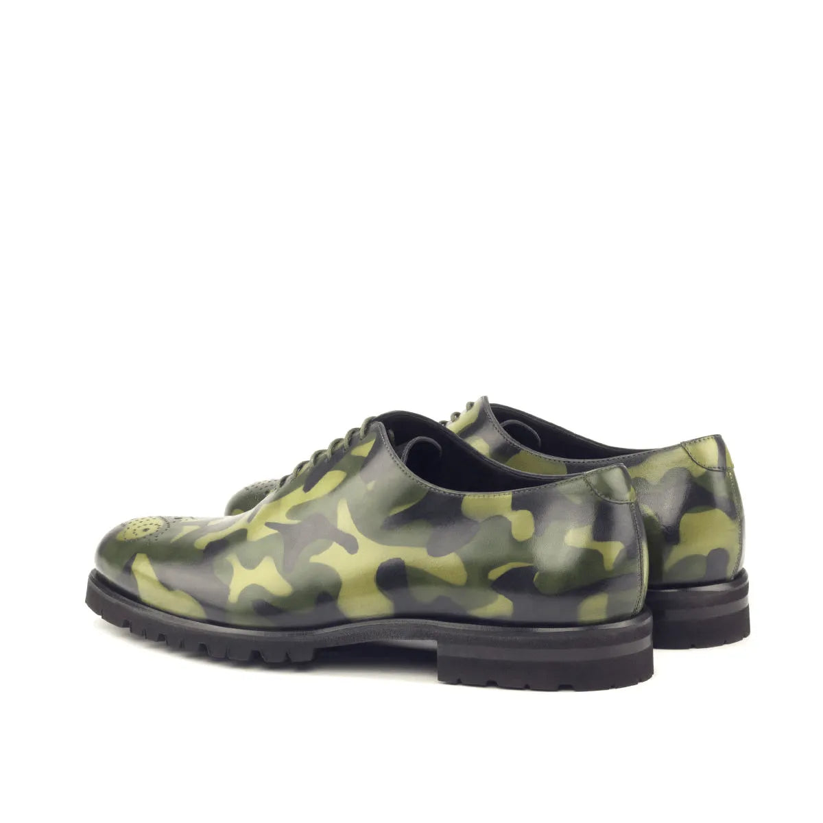 Spartacus whole cut patina camouflage leather dress shoes