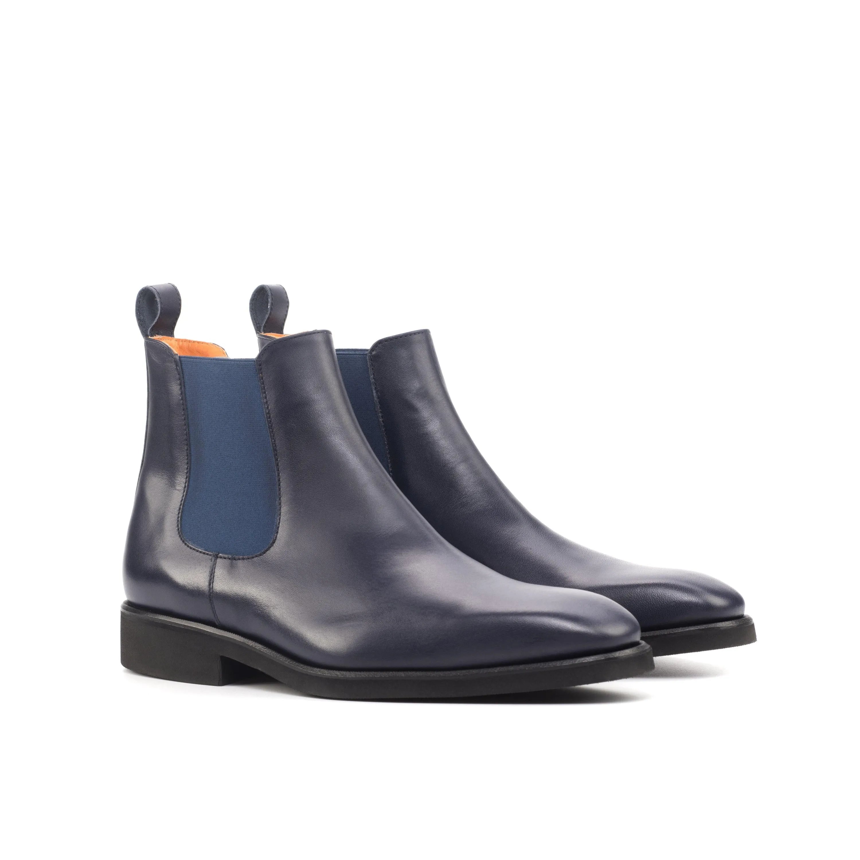 Pair of blue leather Stephano Chelsea boots