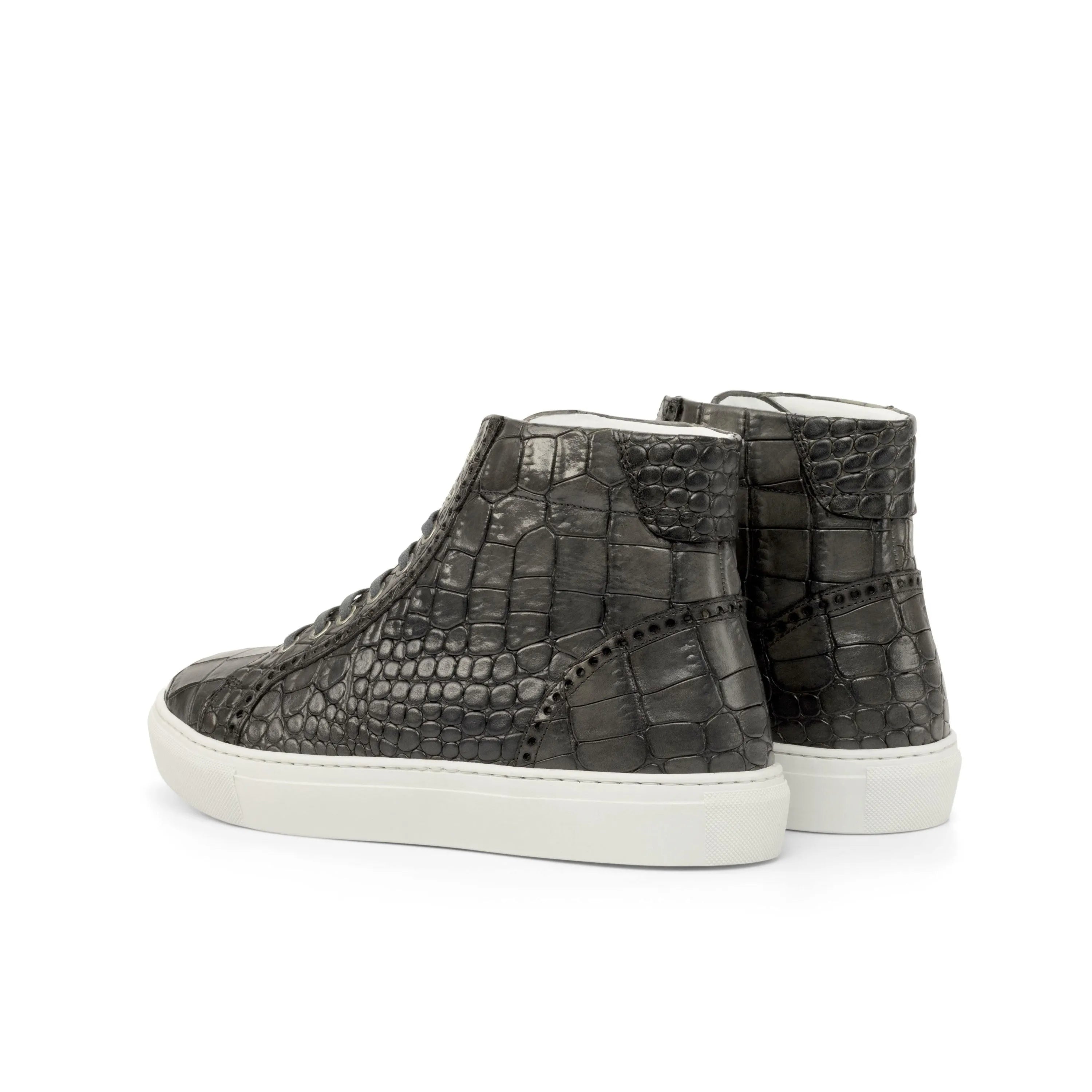 Gray crocodile high kicks sneakers T9 High Kicks Sneakers II