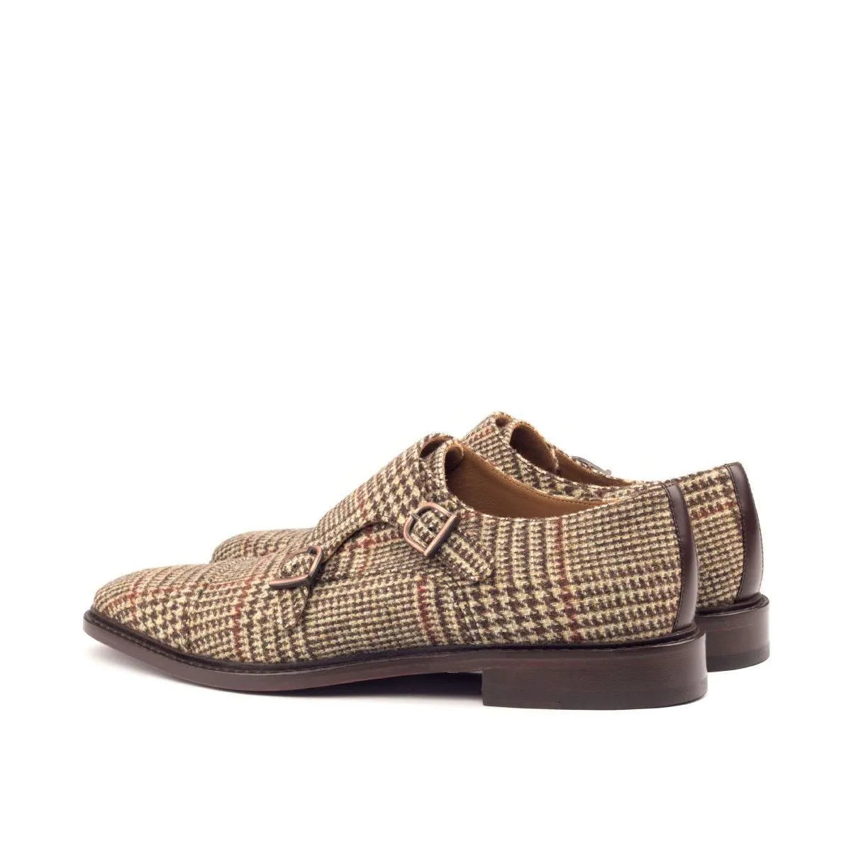 Ted Double Monk II tweed double monk strap shoes