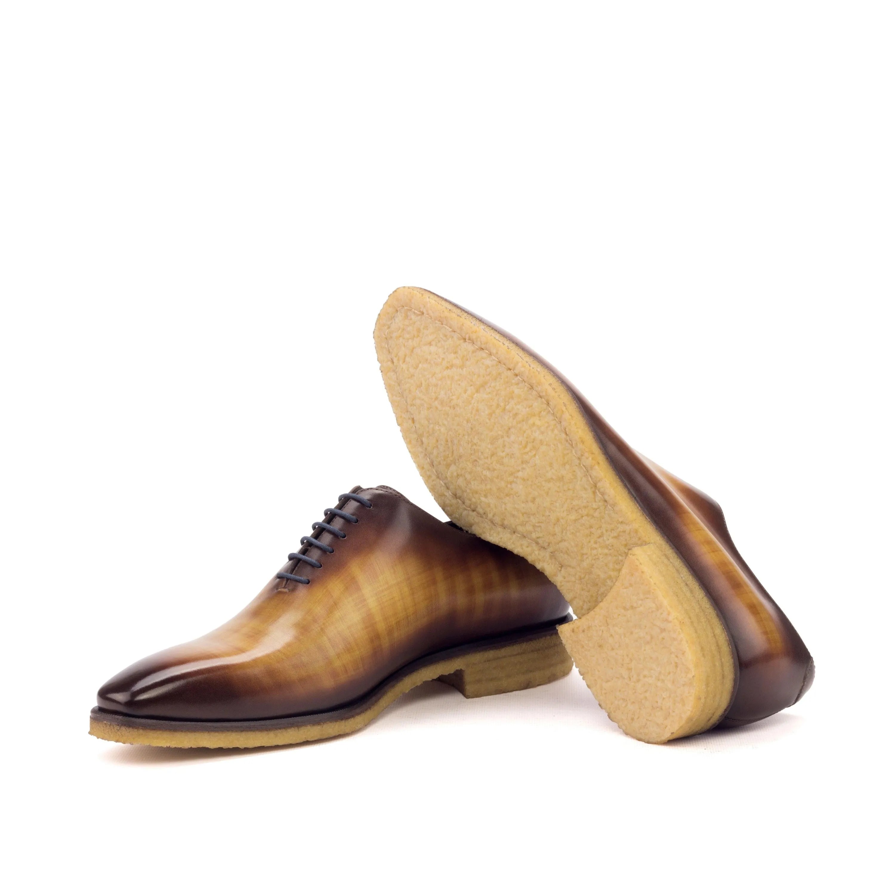 Tesla wholecut Patina II brown leather dress shoes