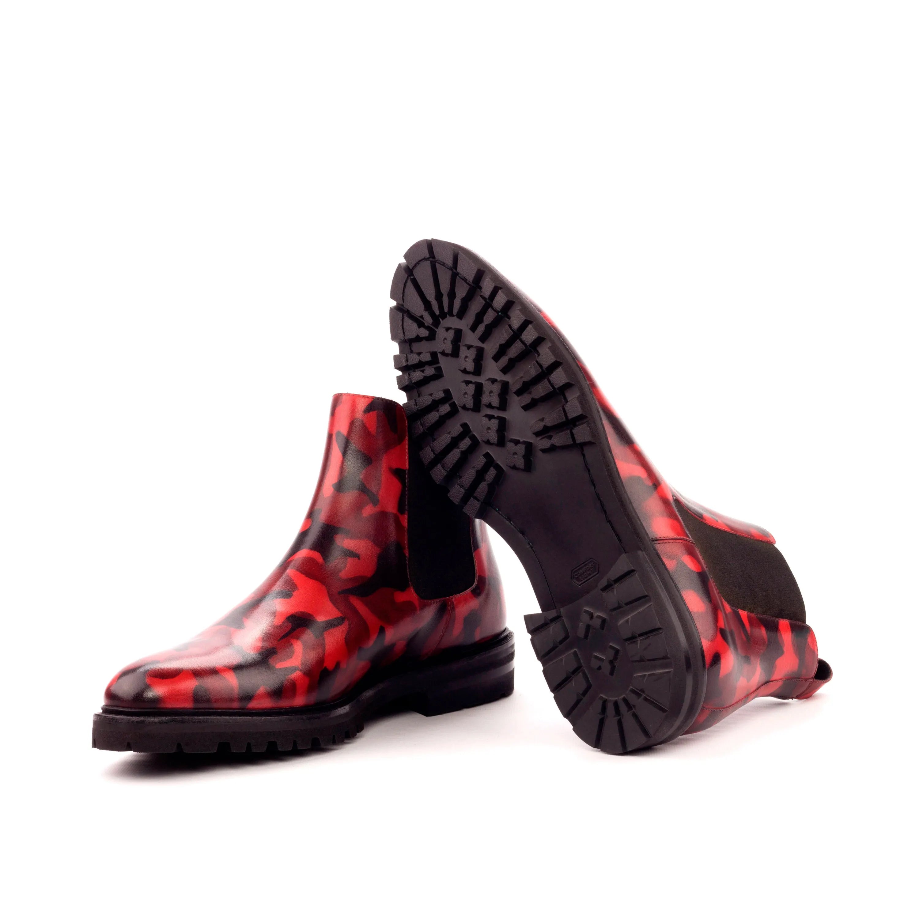 Red and black camouflage Theodora Chelsea Boots II