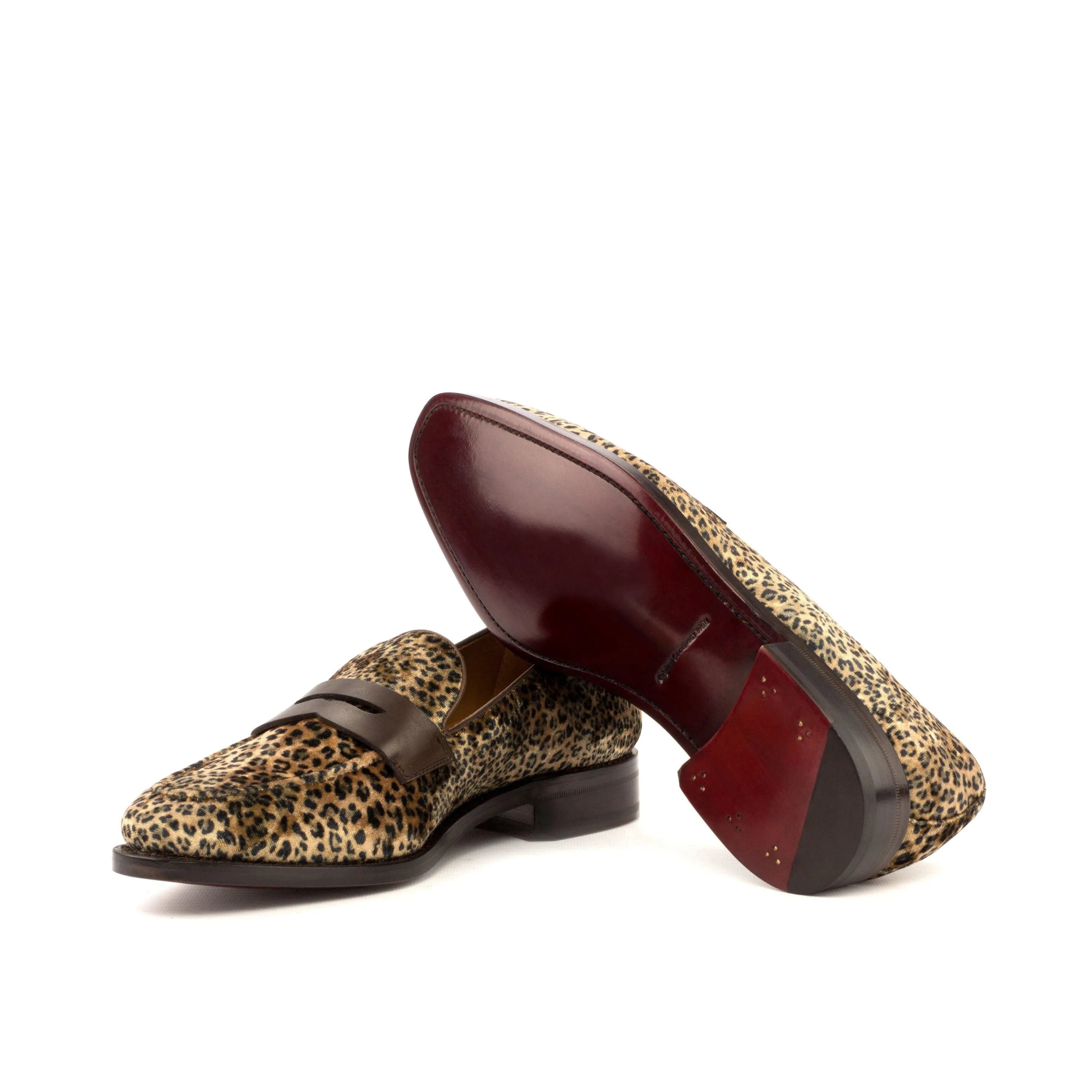 Tilluis Loafers II in leopard print leather, luxury bespoke shoes for men