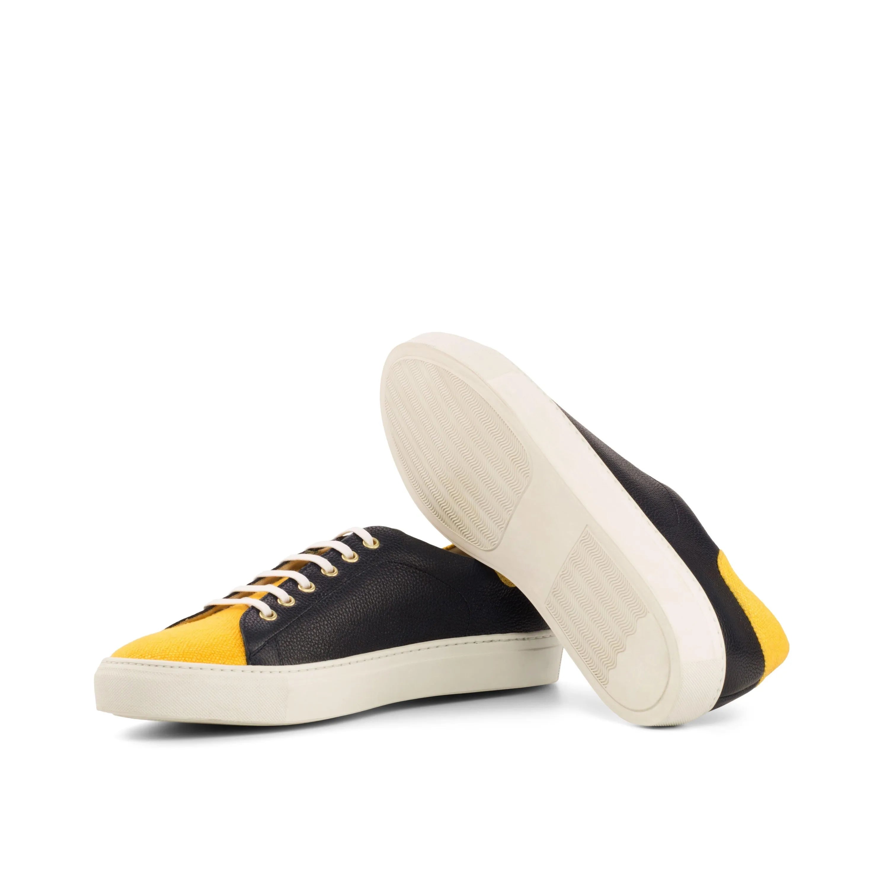 Black and yellow Tima67 trainer sneaker II leather shoes