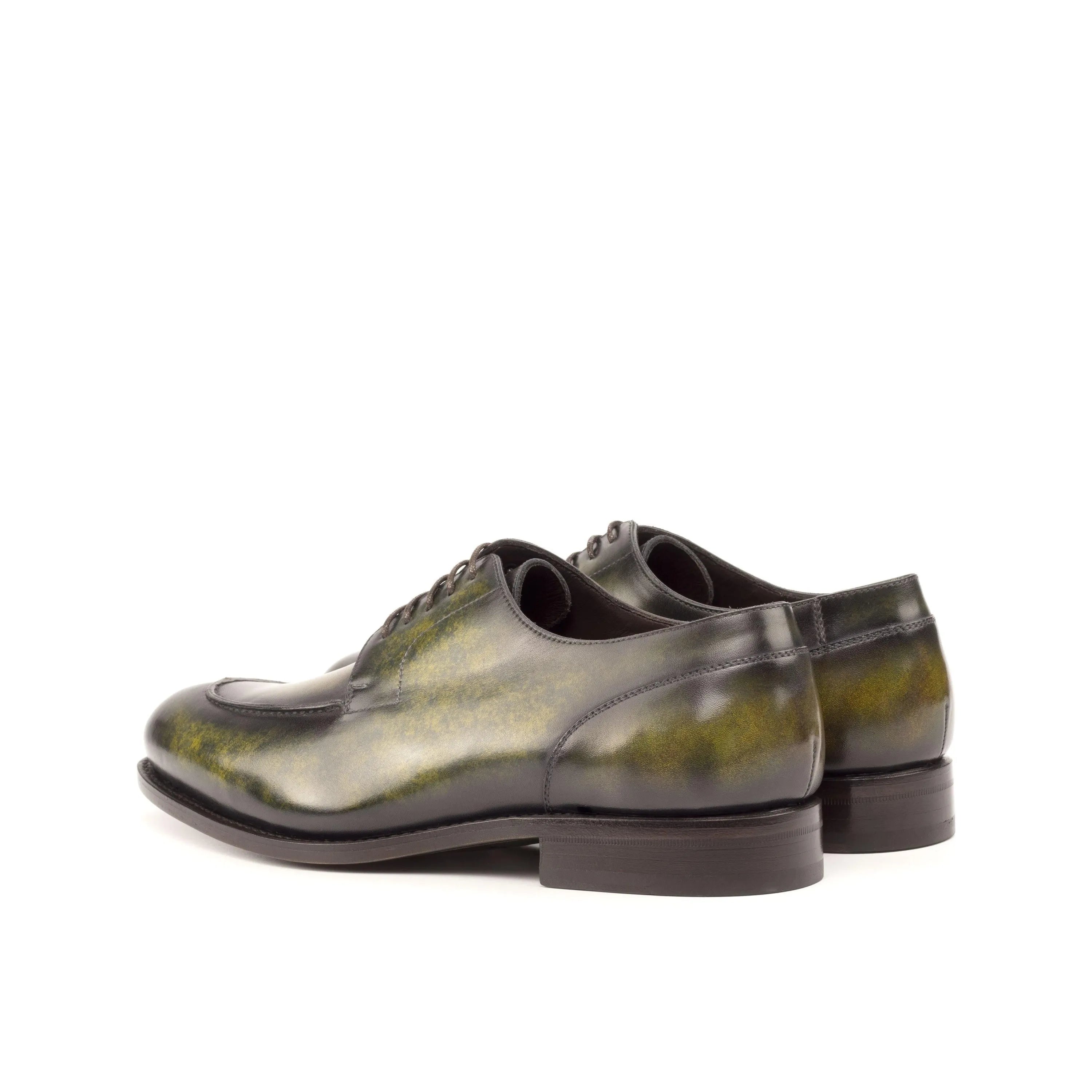 Timadeias Patina Derby Split Toe II olive green leather dress shoes