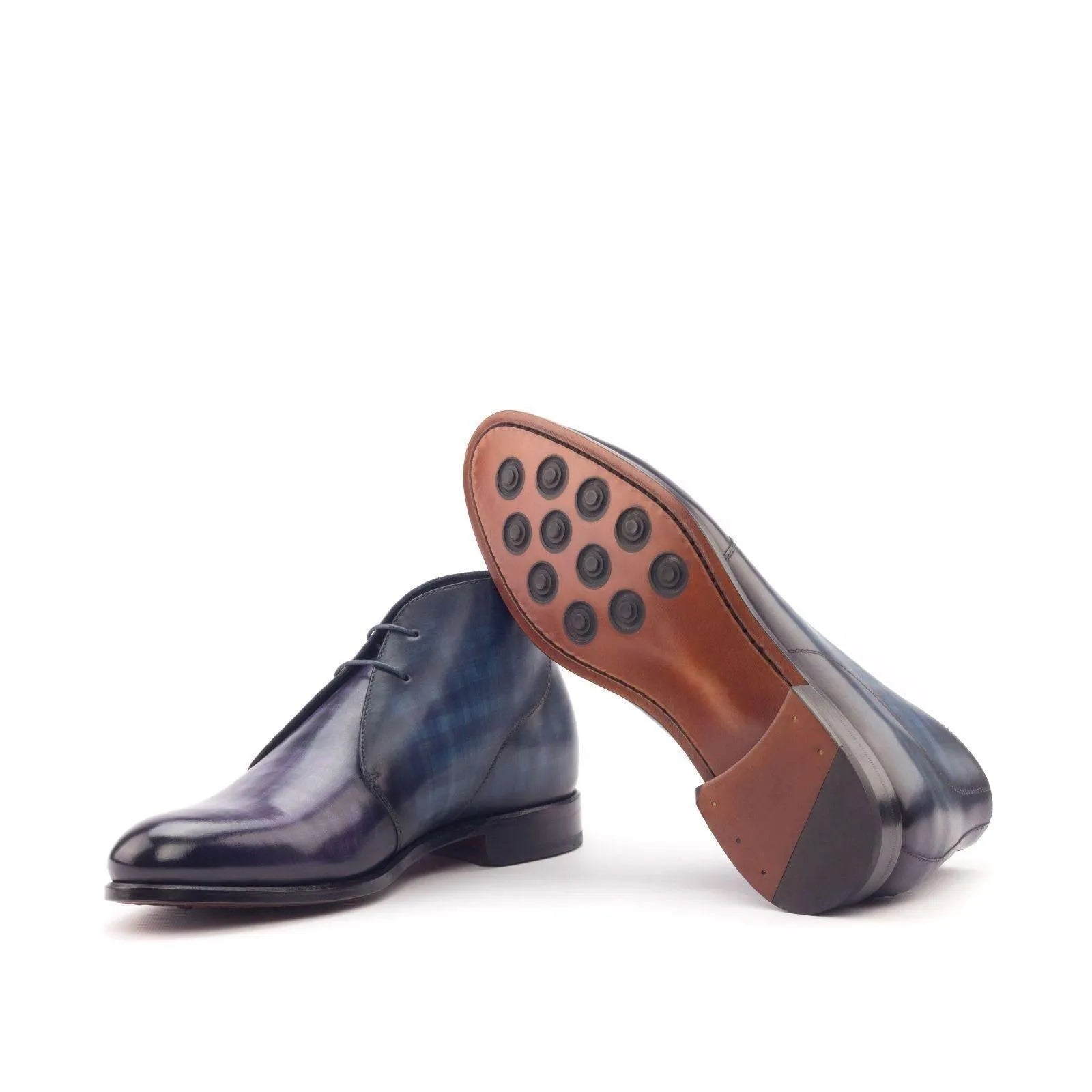 Blue Toka Patina Chukkas II leather chukka boots