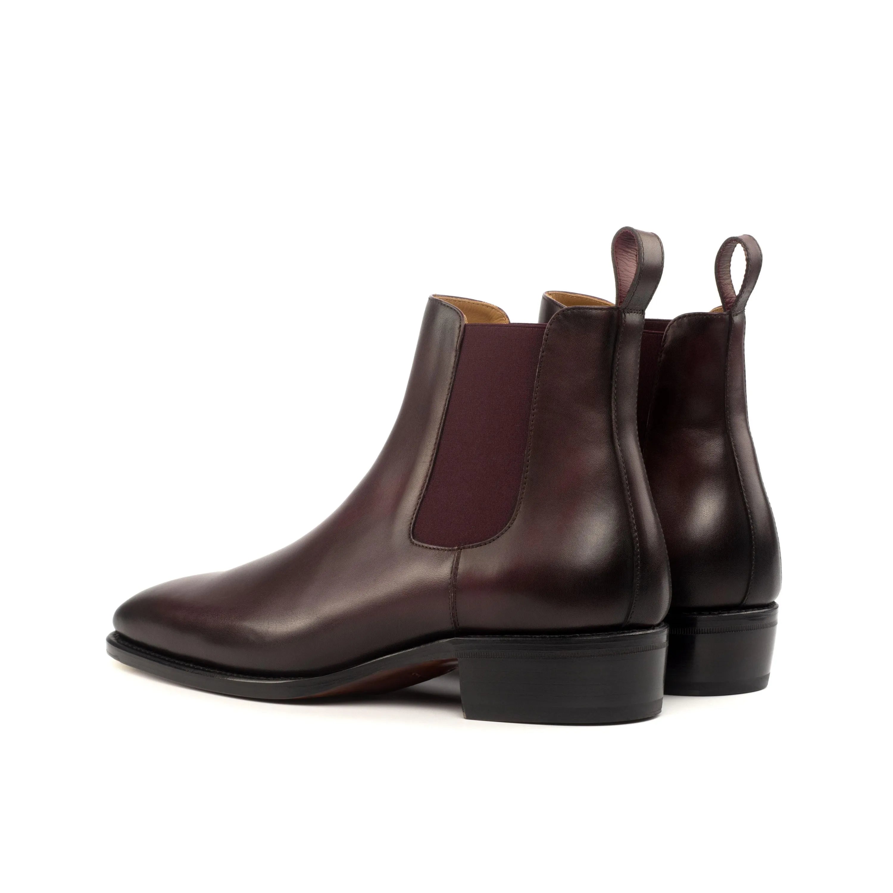 Truman Chelsea boot in burgundy leather, side view