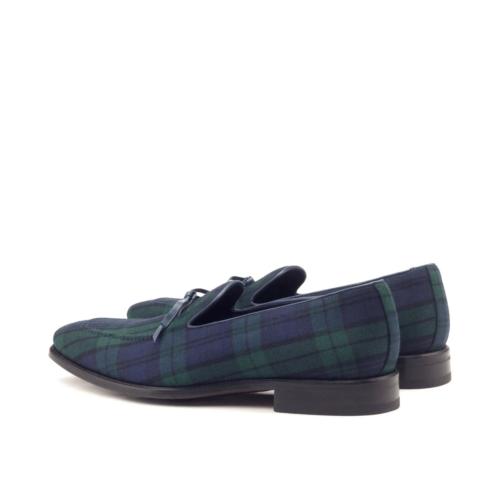 Valdes loafers II in plaid pattern, luxury bespoke shoes for men