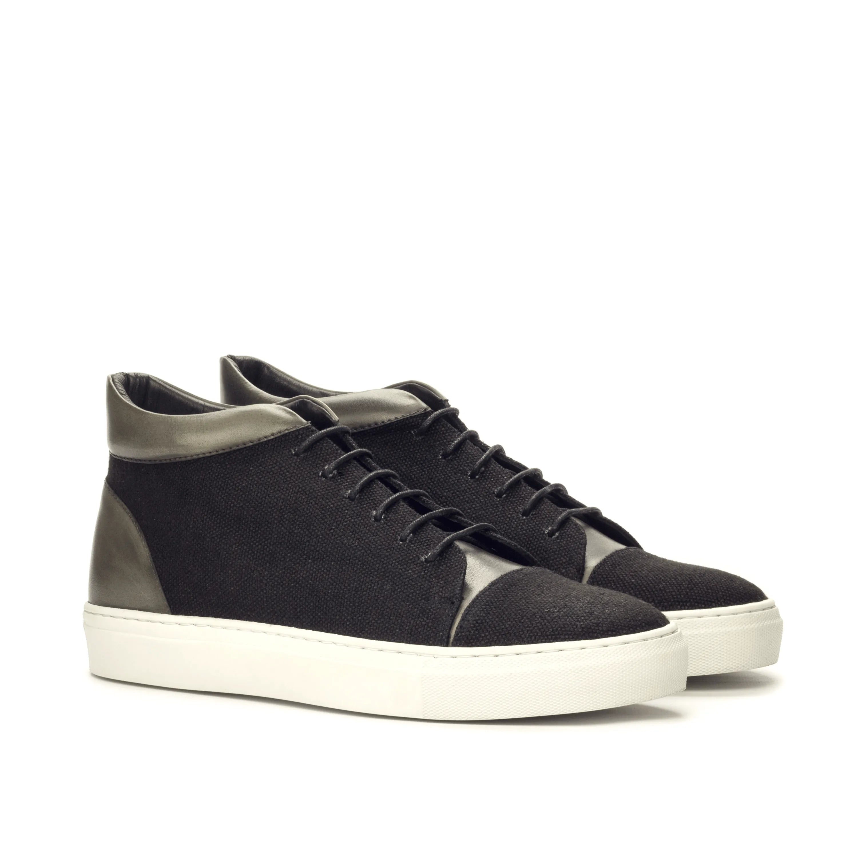 Black Vega High top sneakers II with luxury bespoke patina for men