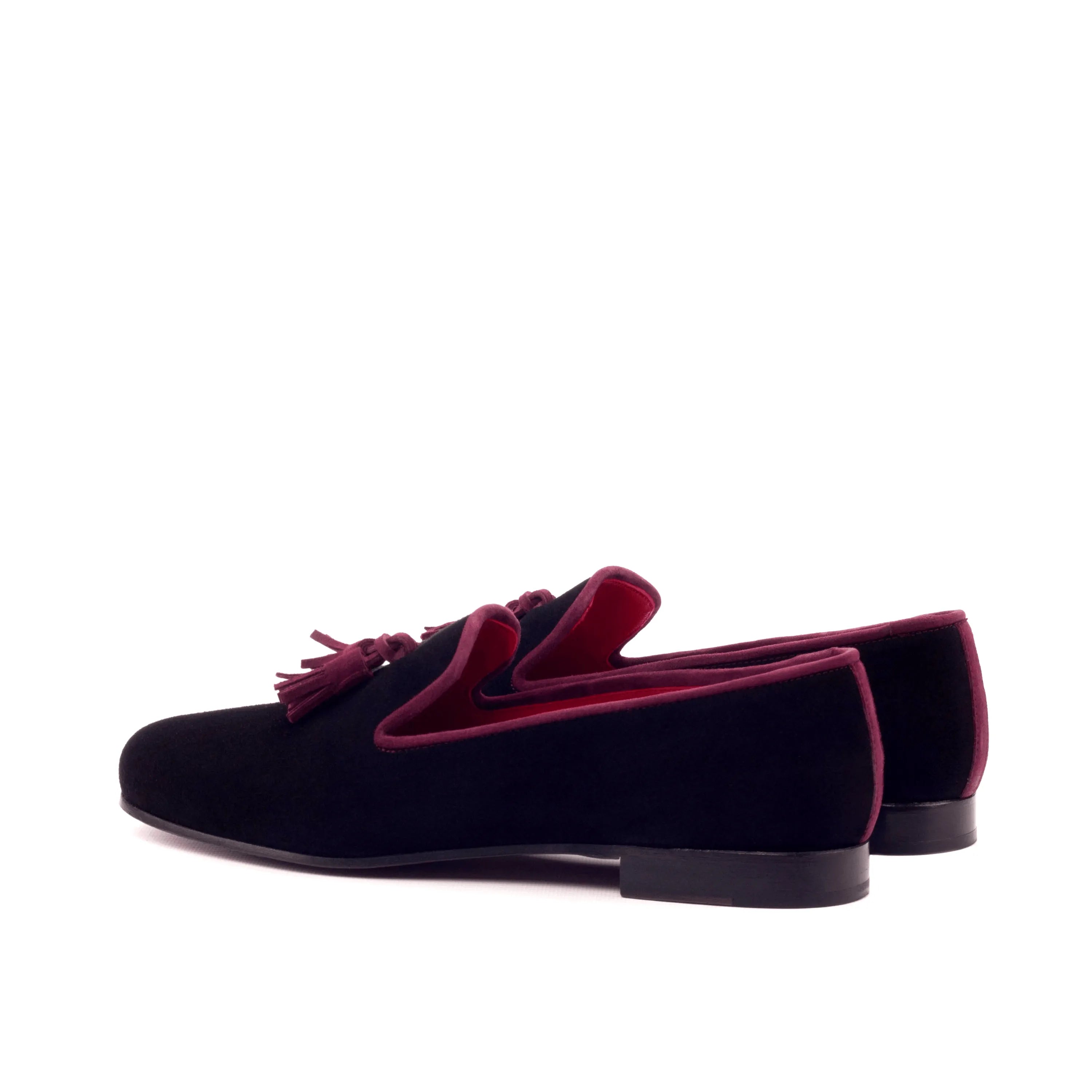 Victor Wellington Slip on II black velvet tassel loafers