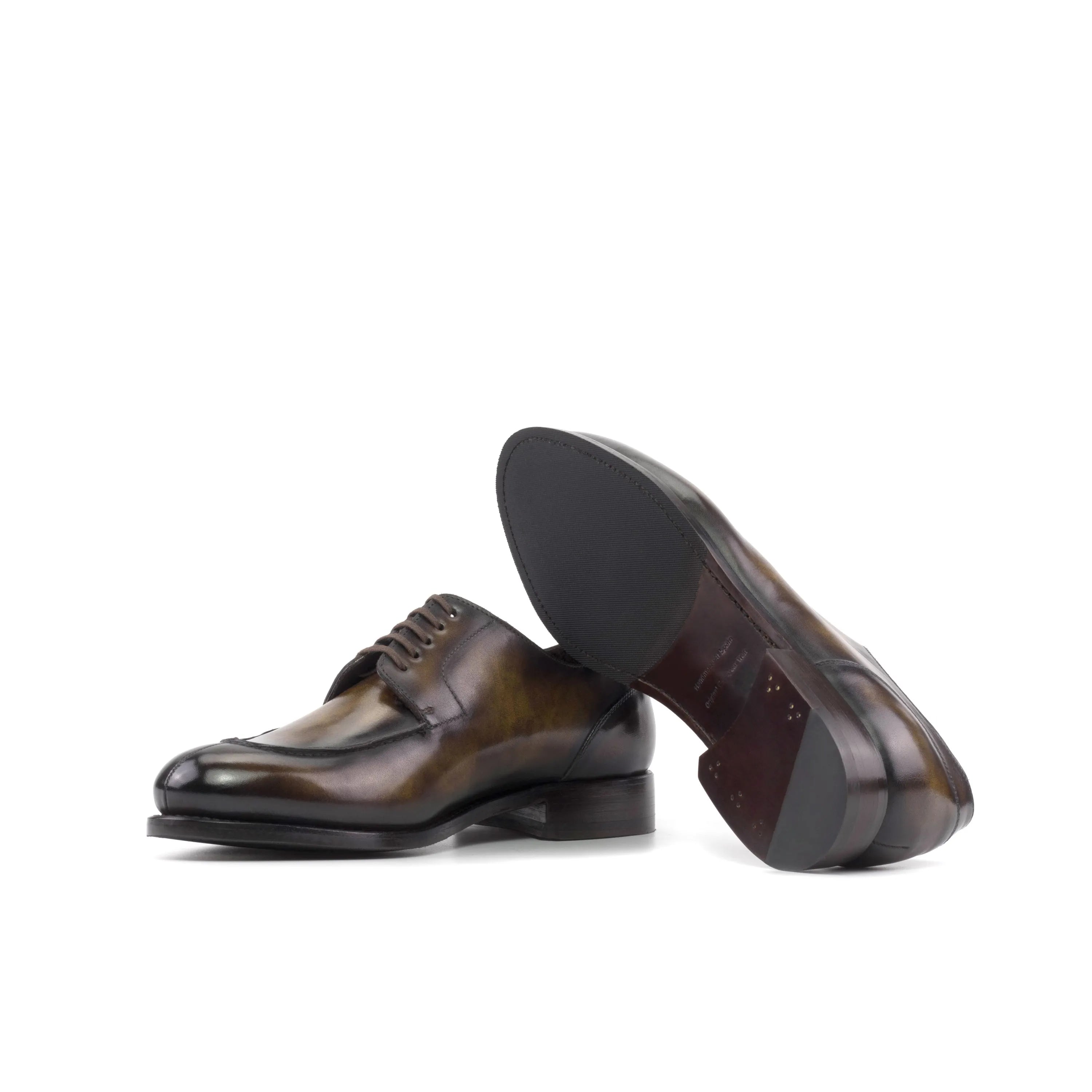Vincenzo Patina Derby Split Toe II brown leather dress shoes