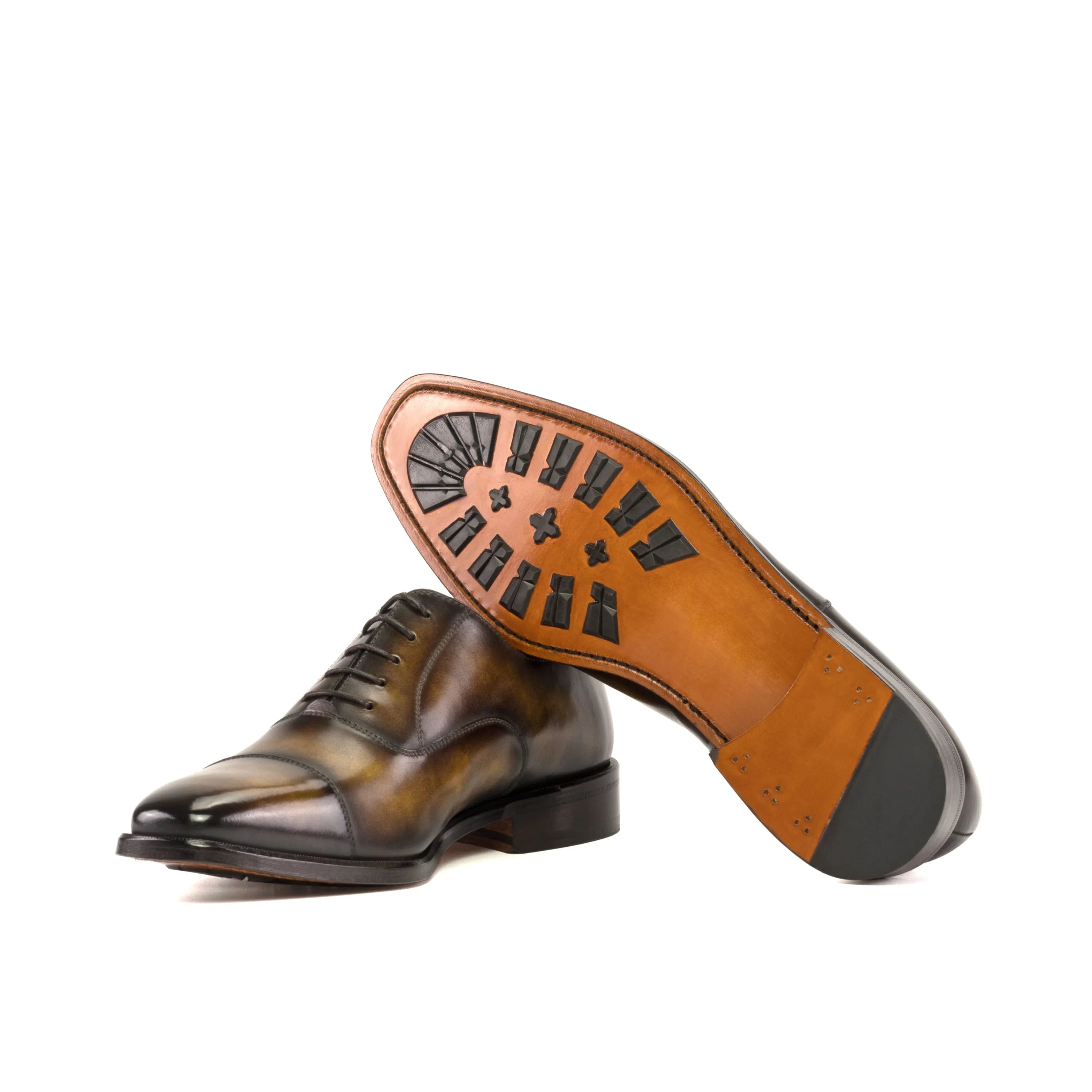 Walker Patina Oxford brown leather dress shoes