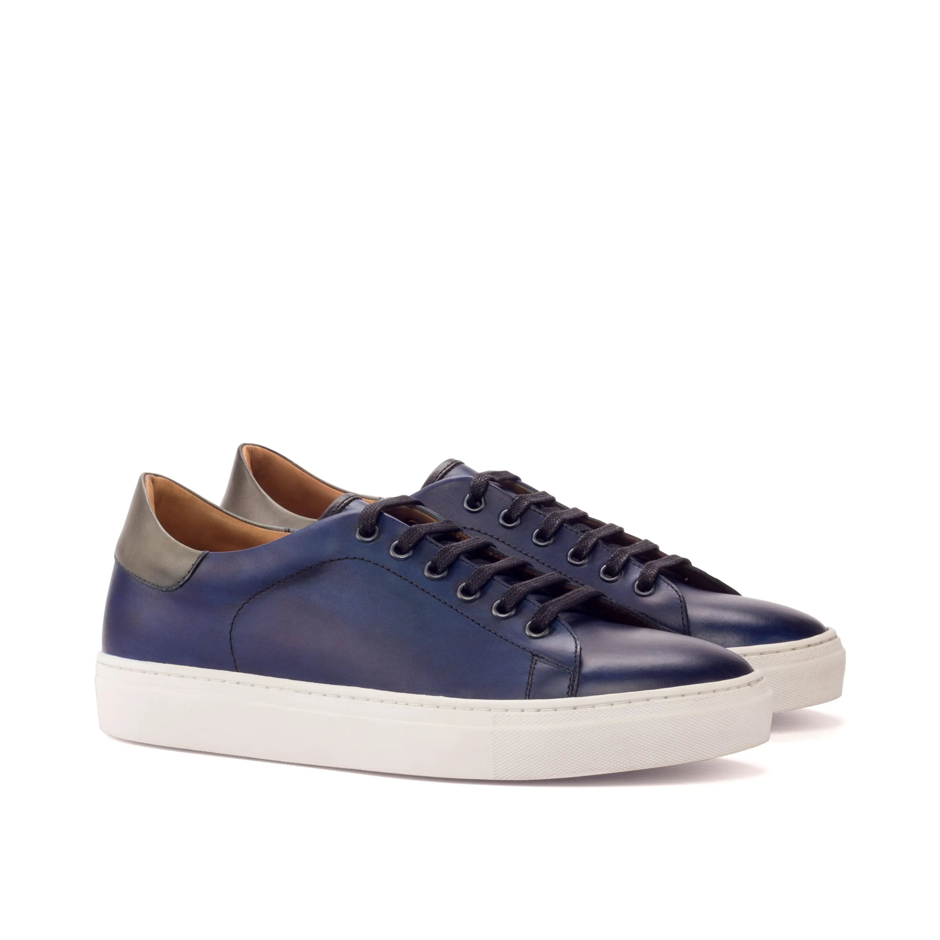 Pair of navy leather Zeloo Trainer Sneakers II cupsole trainers