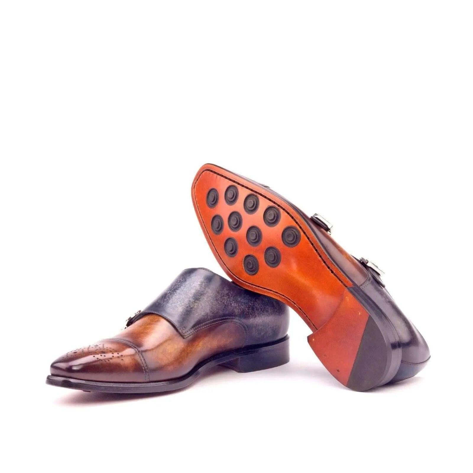 Two-toned leather 1825 Double Monk Patina II shoes