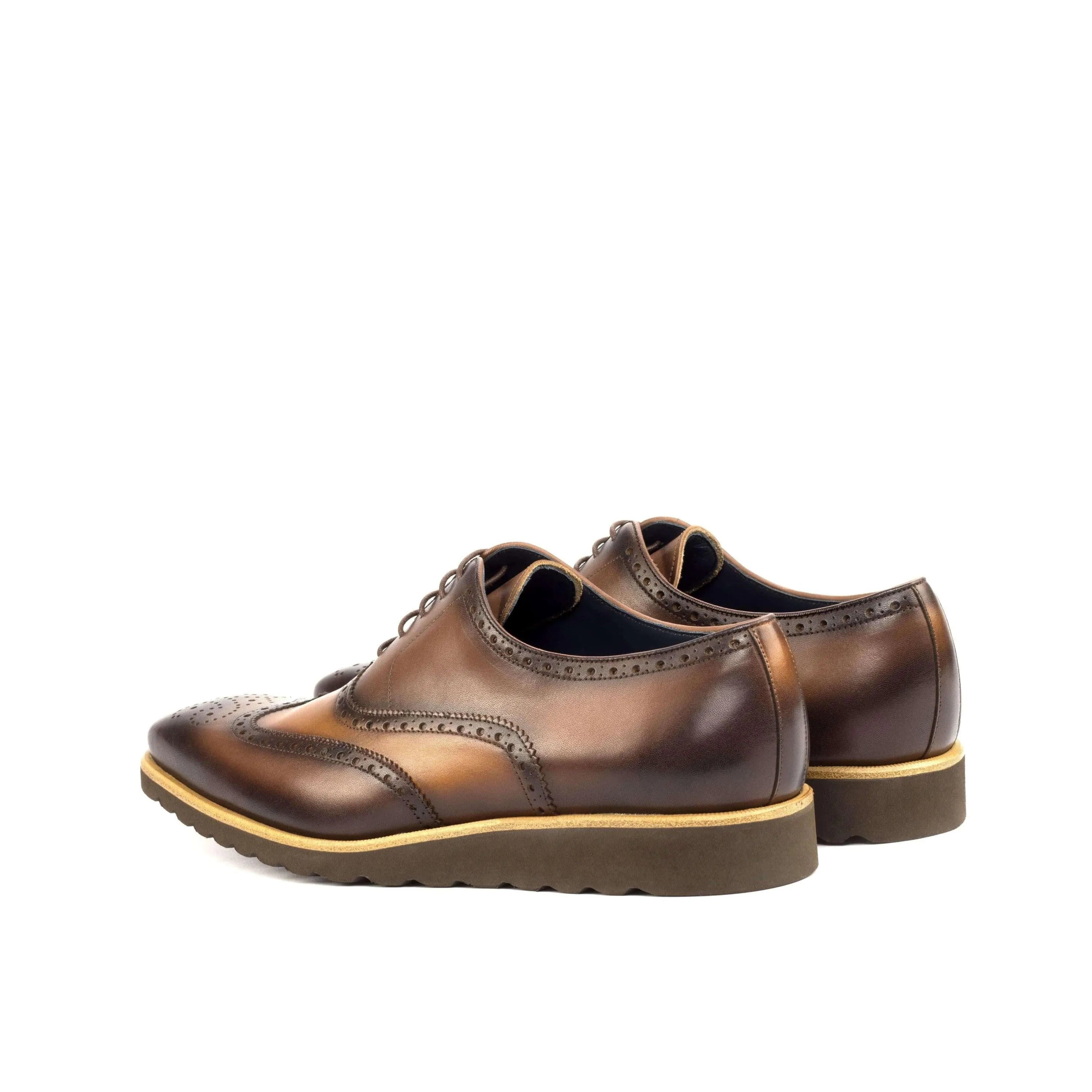 Brown leather full brogue shoes 21QW II for men