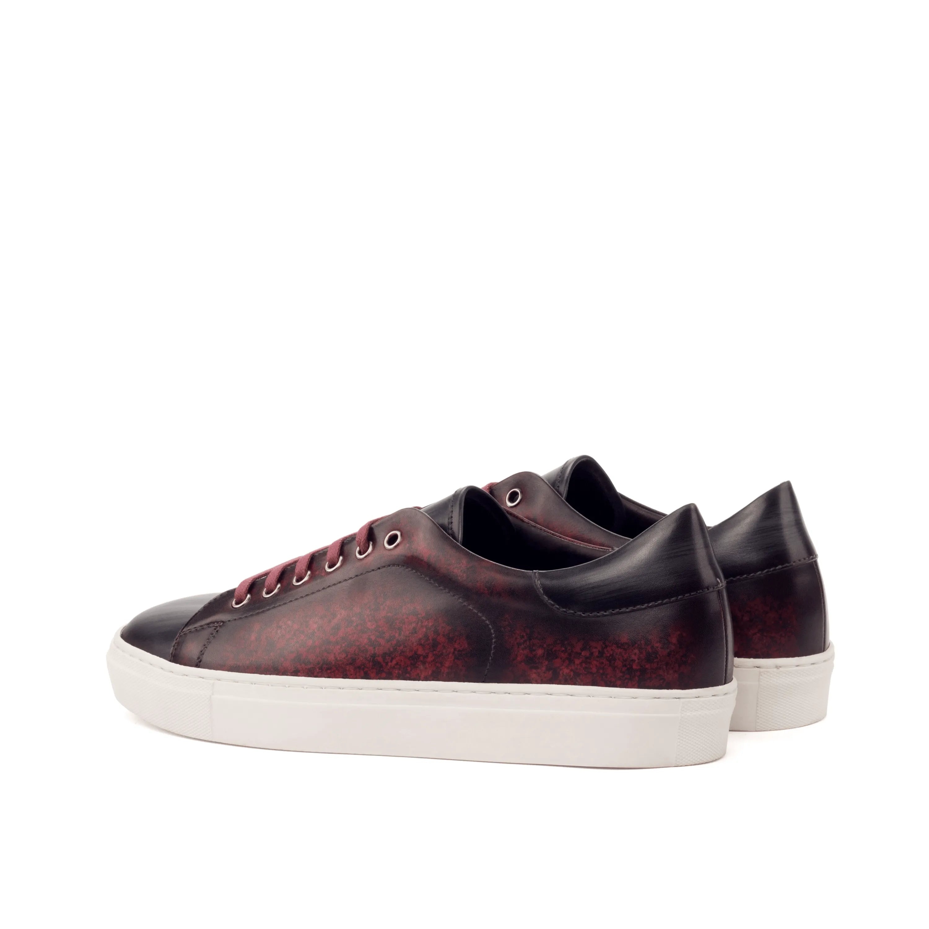 Burgundy leather Abril Trainer Patina Sneaker II with white soles
