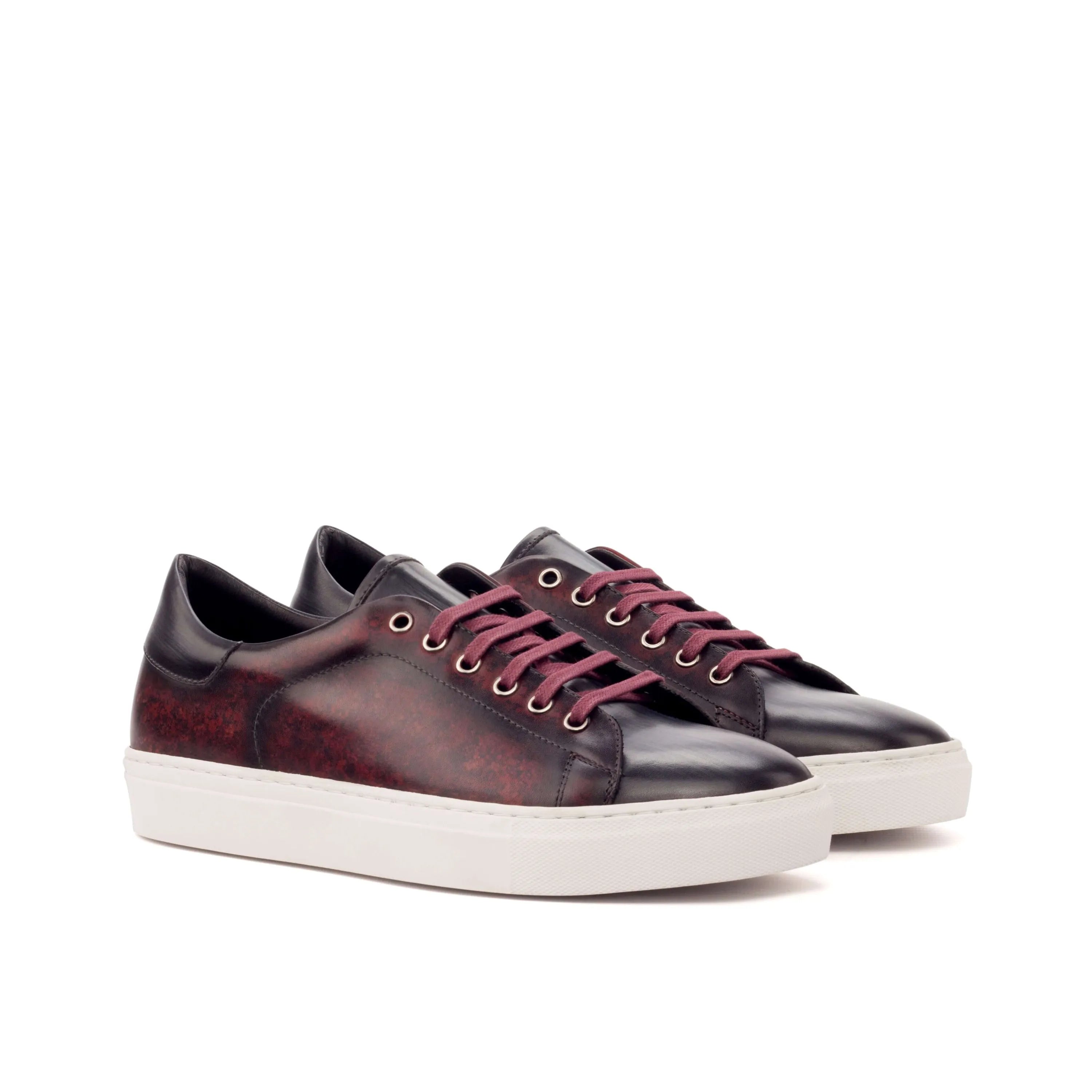 Burgundy Abril Trainer Patina sneakers with white soles