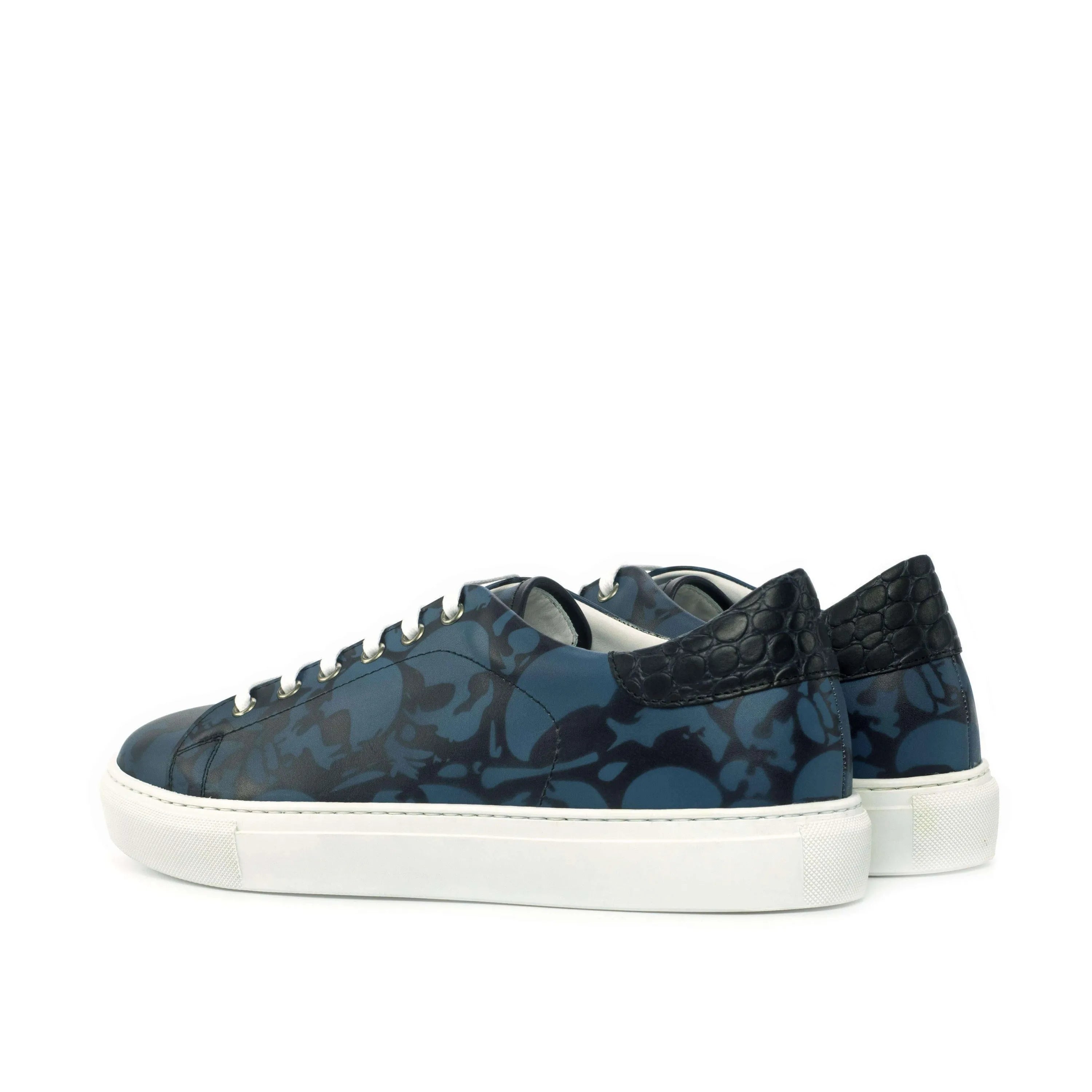 Blue floral leather Adramalish Trainer Sneaker II cupsole trainer