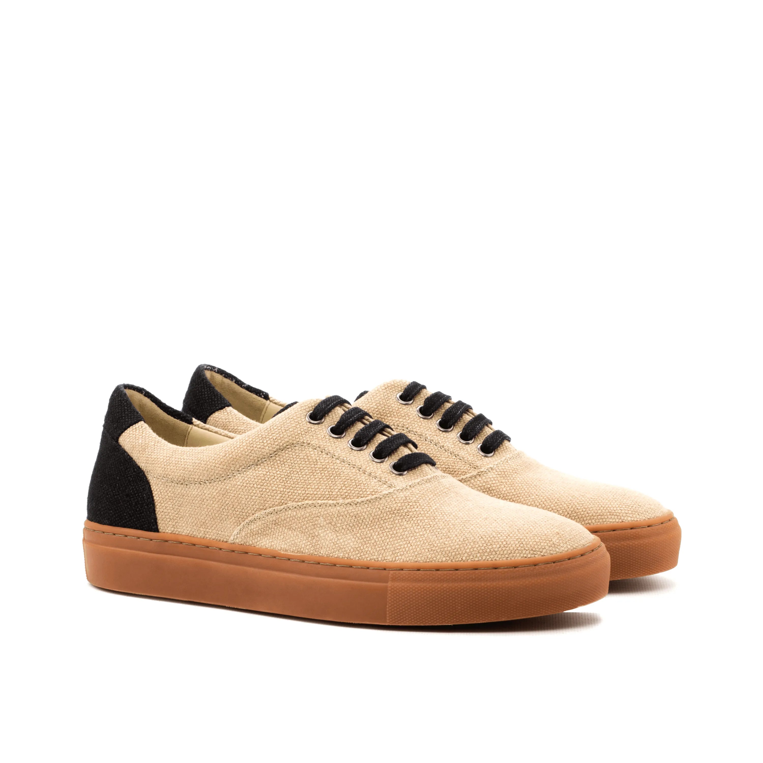 Adria Top Sider Sneaker II beige canvas with black accents