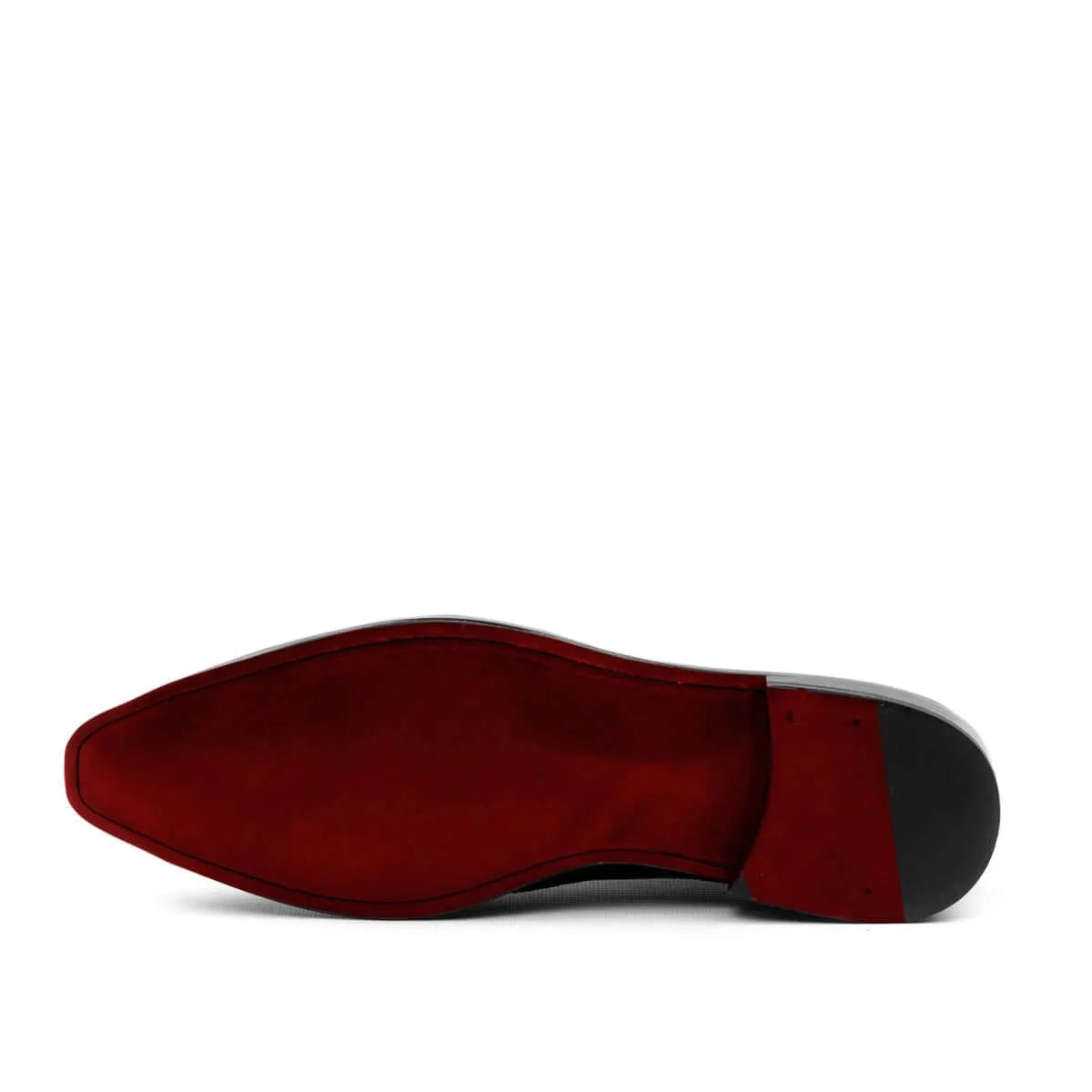Afif wholecut patina red-soled dress shoe with crust patina