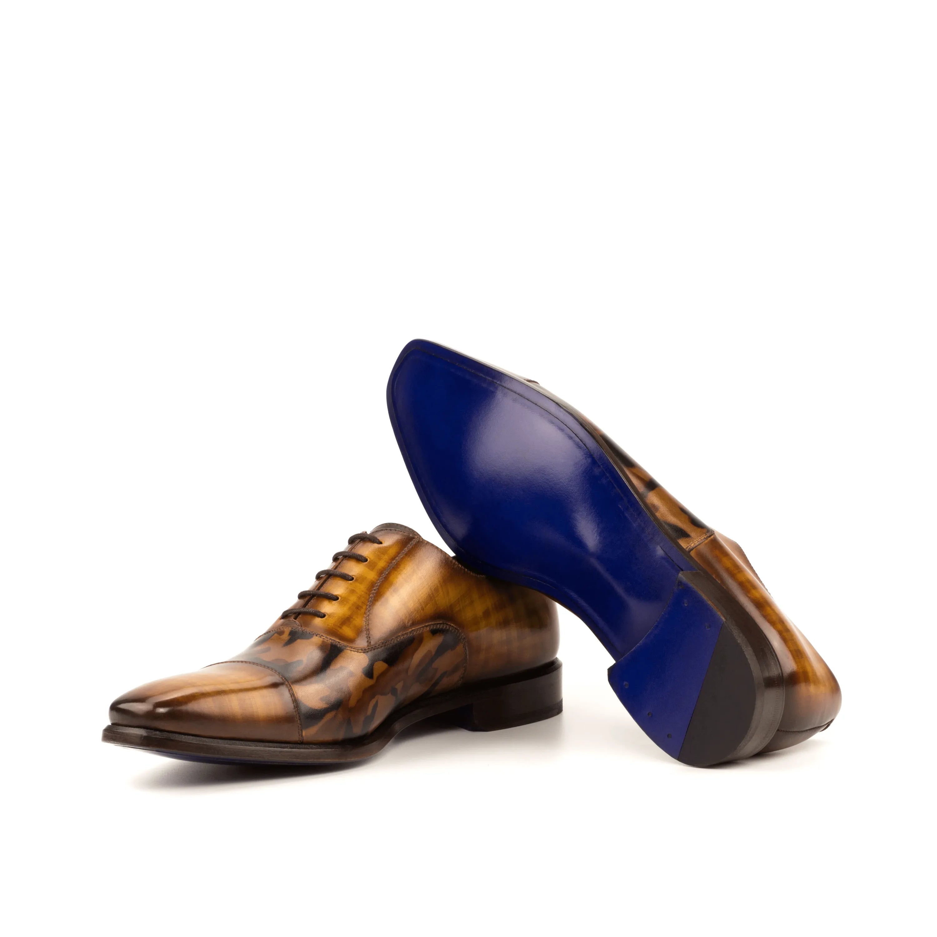 Agent Oxford patina brown leather dress shoes back view