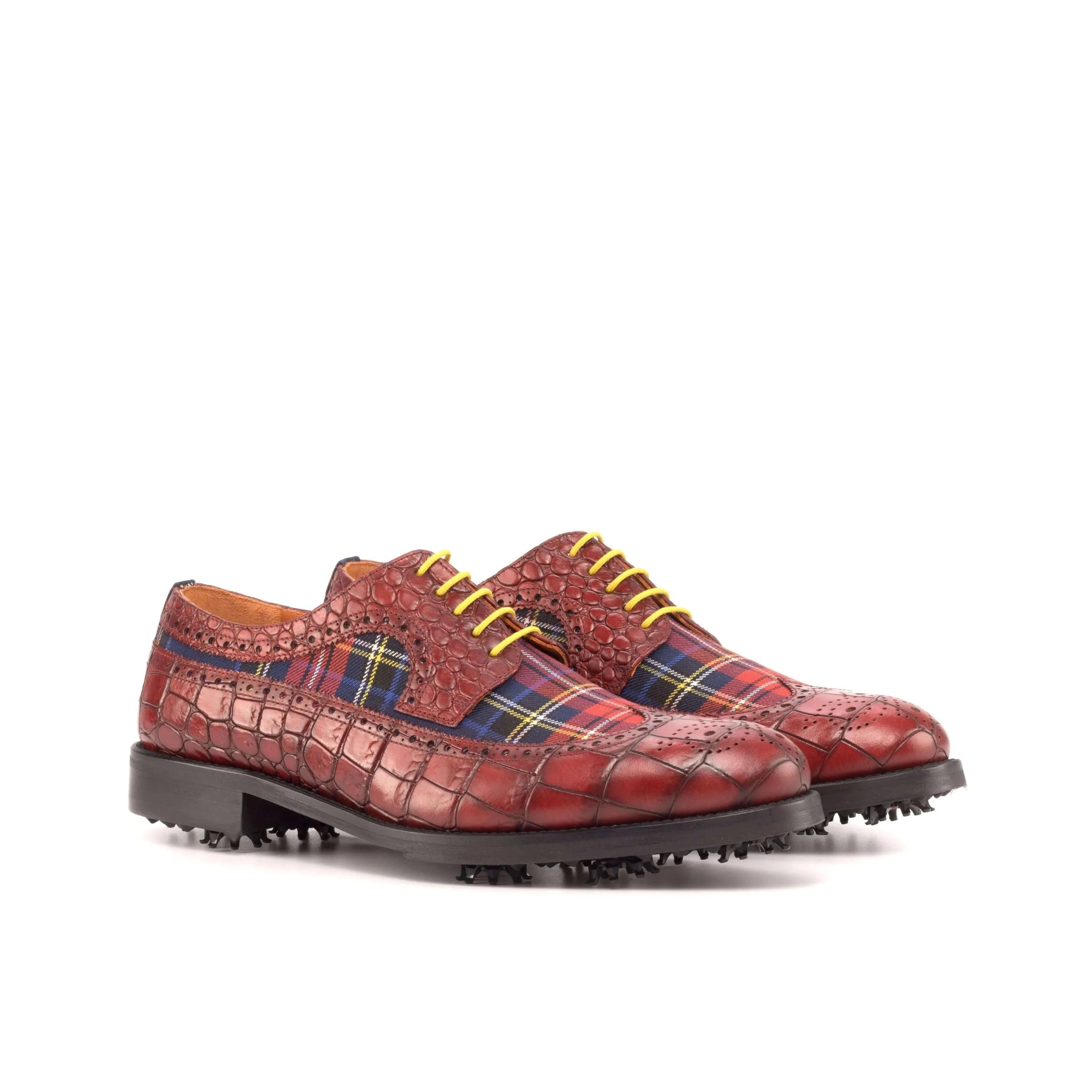Red plaid Aldorado Longwing Blucher Golf Shoes II