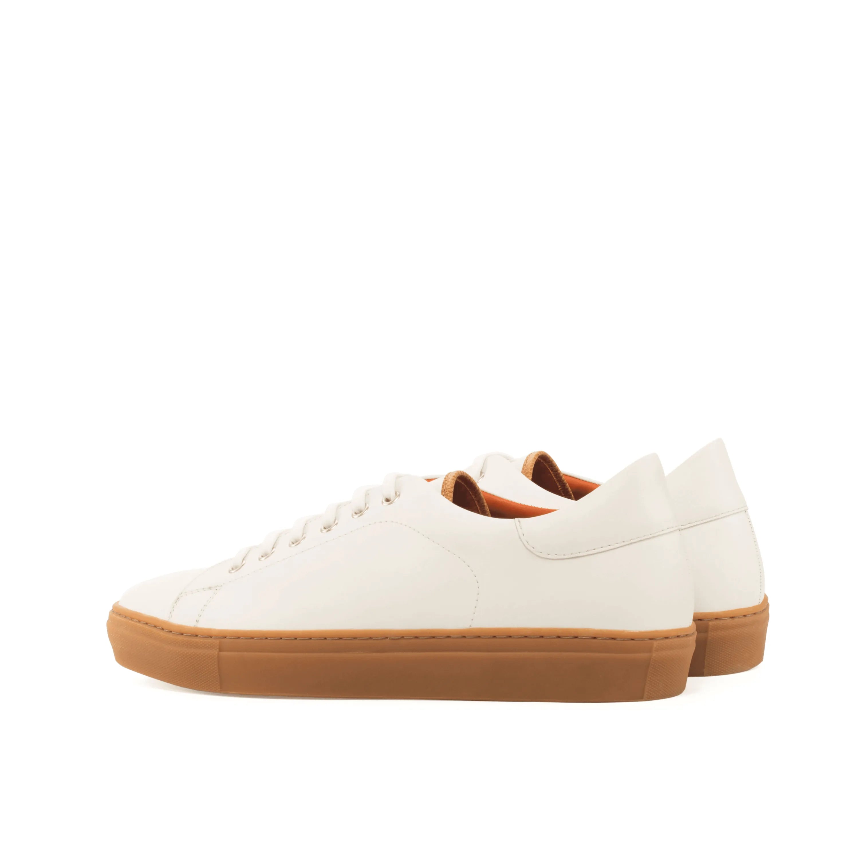 White Alon Trainer Sneaker II with leather upper and brown soles