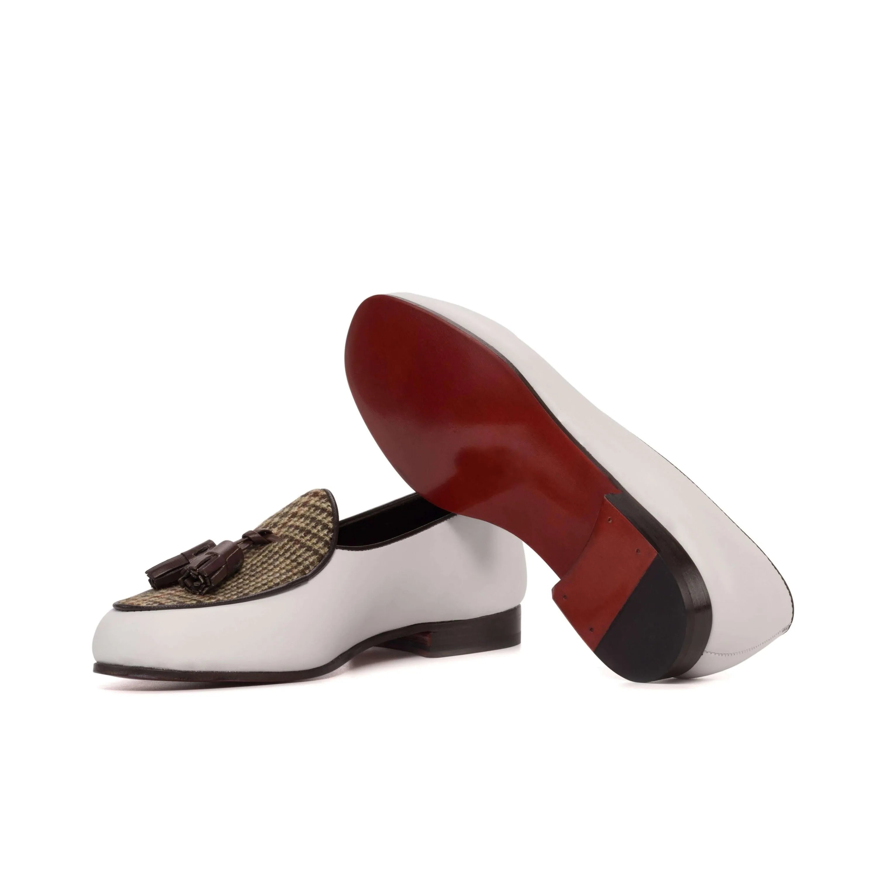 White leather tassel Aristo Belgian Slipper II loafers
