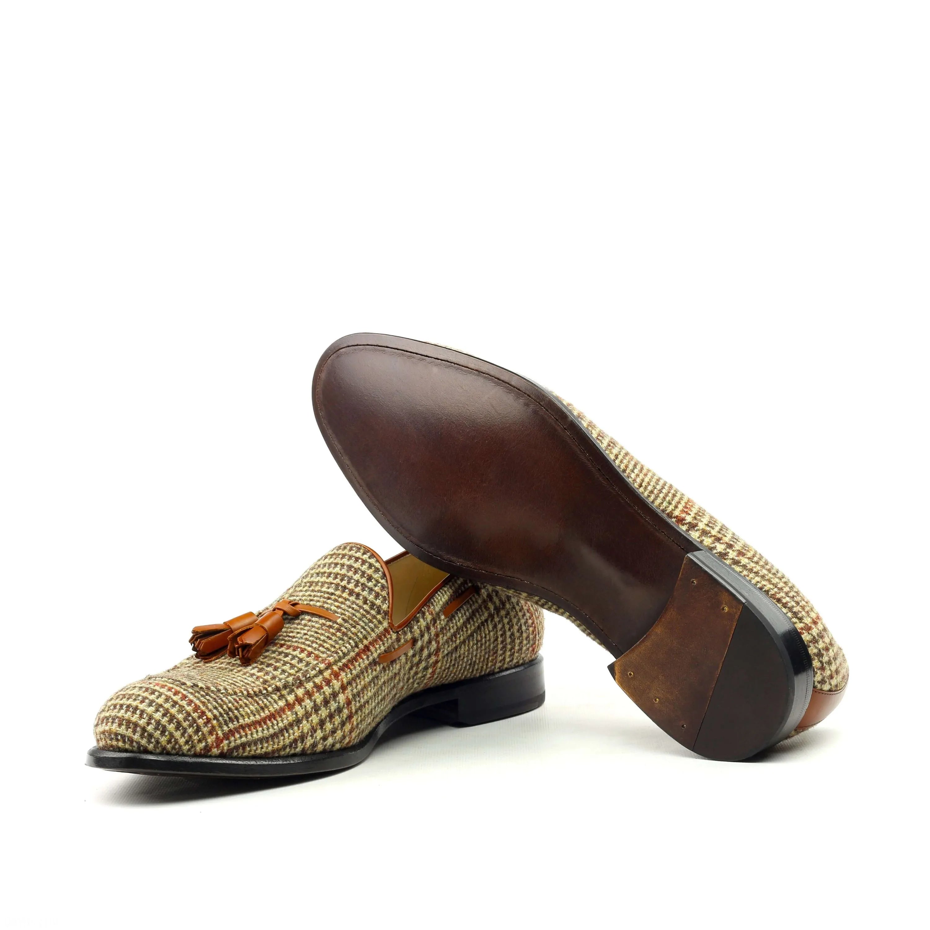 Avidon loafers with tweed tassel detailing