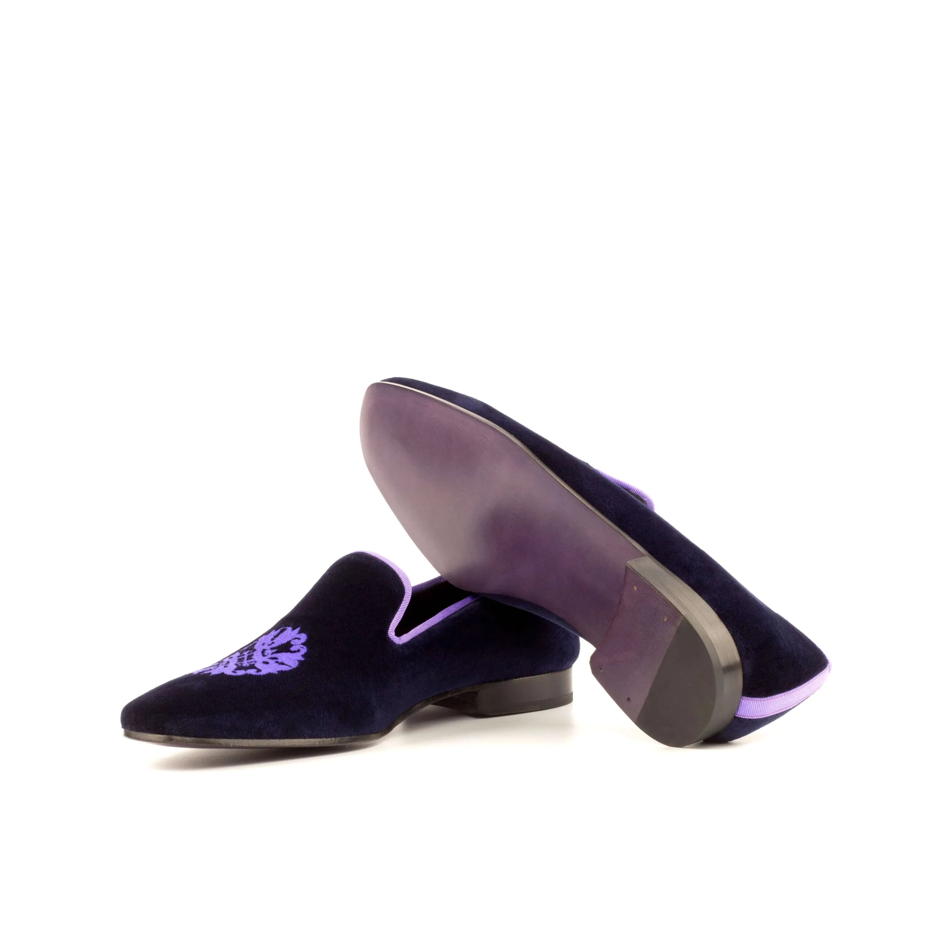 Purple velvet Bali Drake slipon loafers