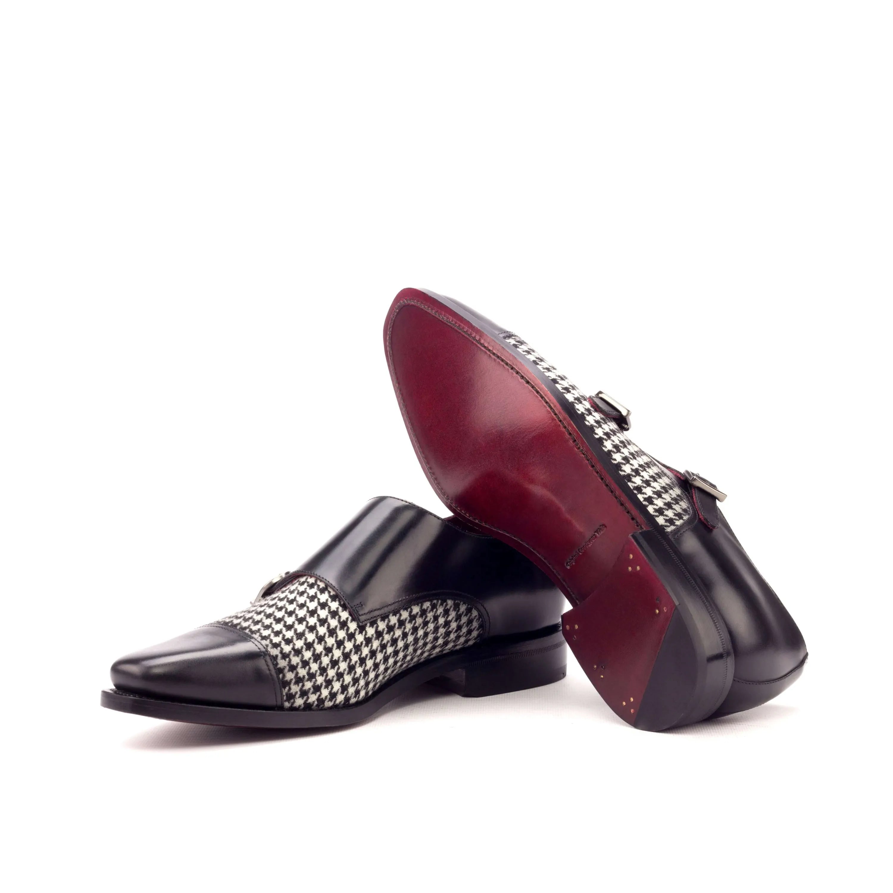 Battani Double Monk II black houndstooth double monk shoes
