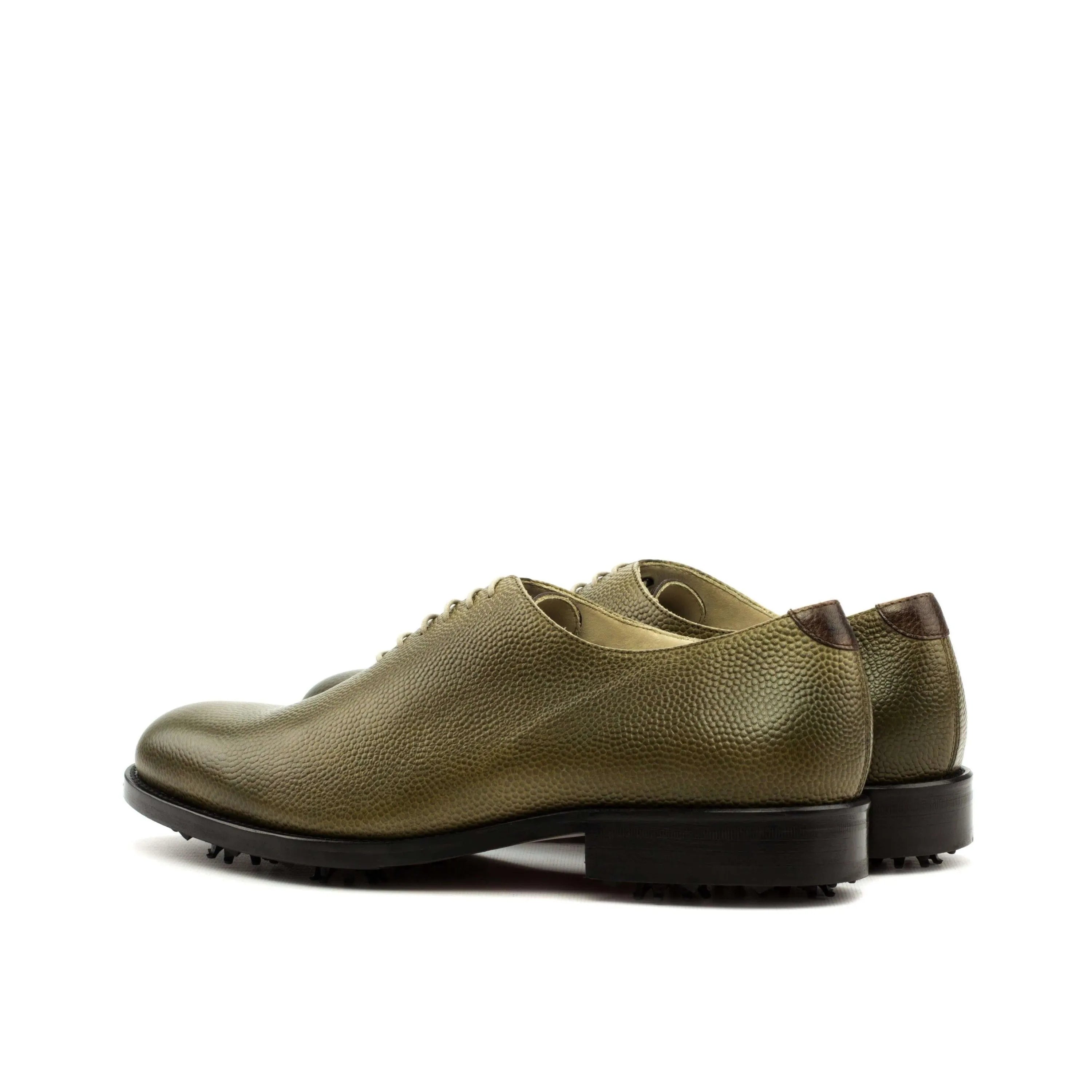Bogy Wholecut Golf Shoes II in olive green leather, back view