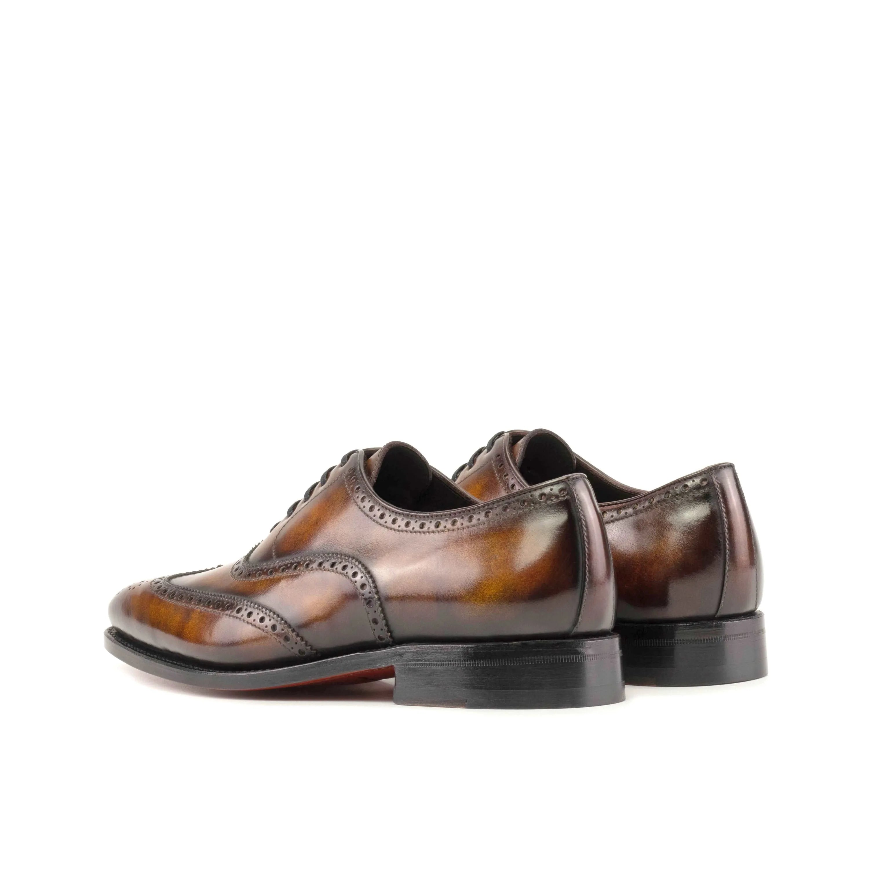 Bondo patina full brogue shoes II in brown leather wingtip style
