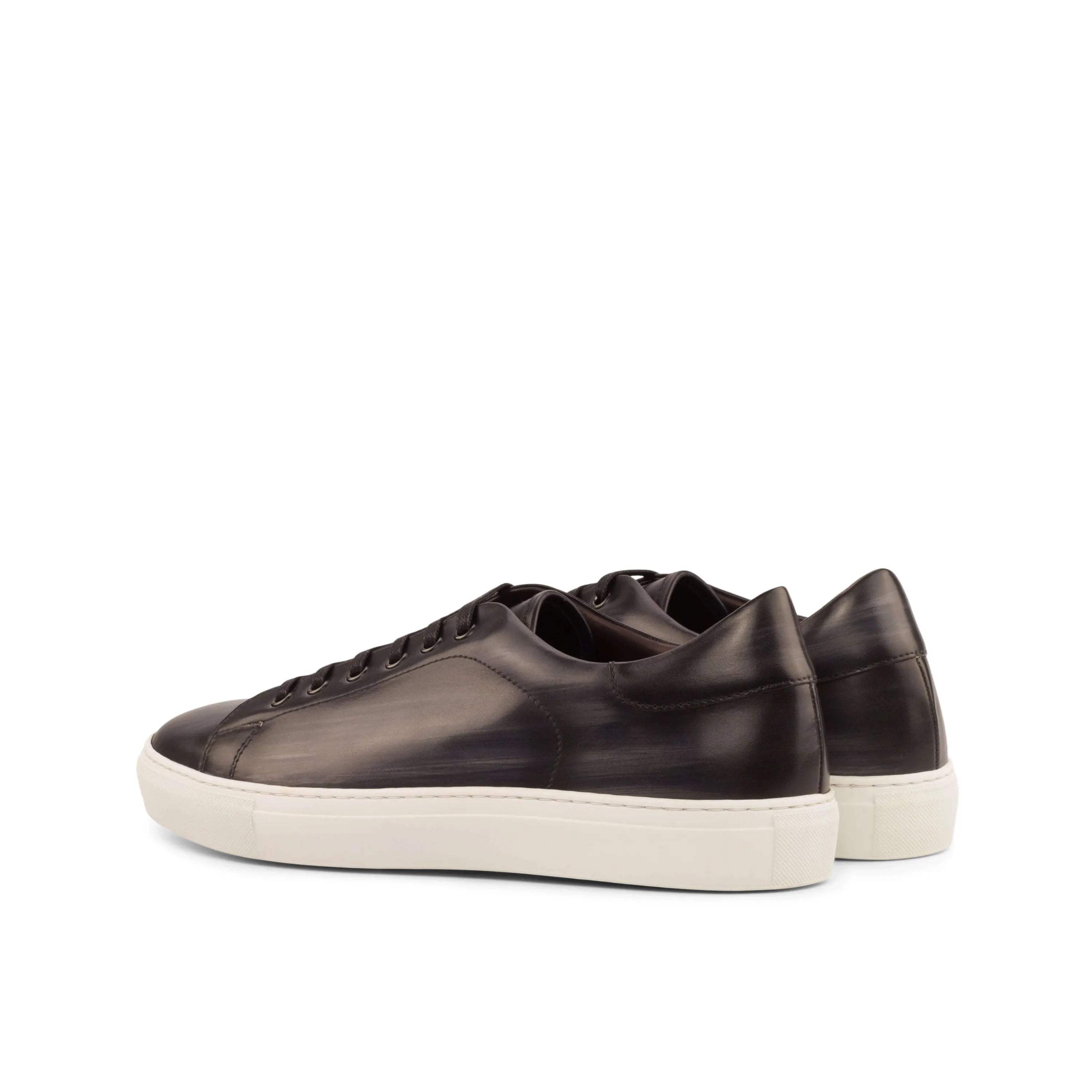 Dark C68 trainer patina sneaker with dark leather and white cupsole soles