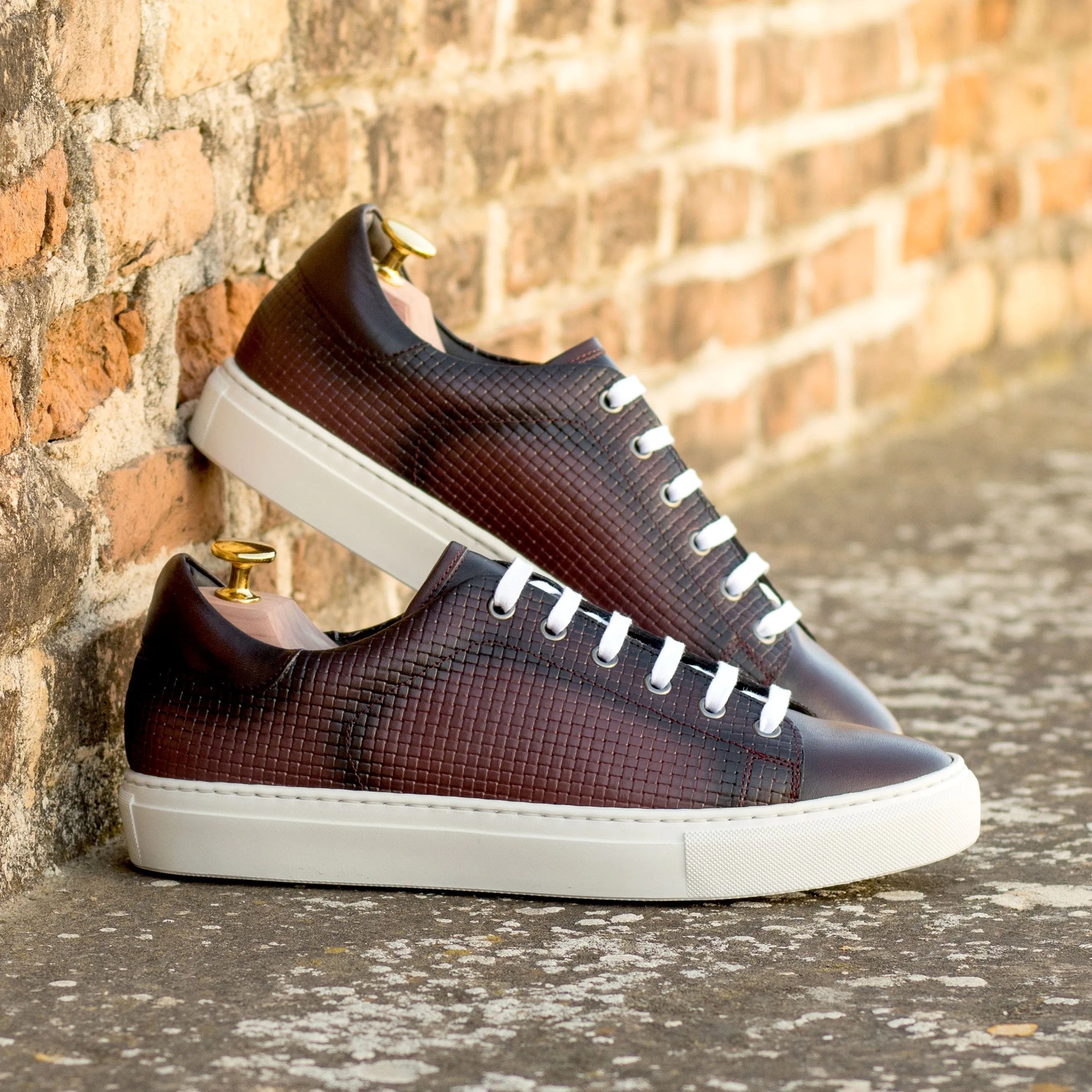 Pair of brown leather CapaOne Trainer Sneaker II