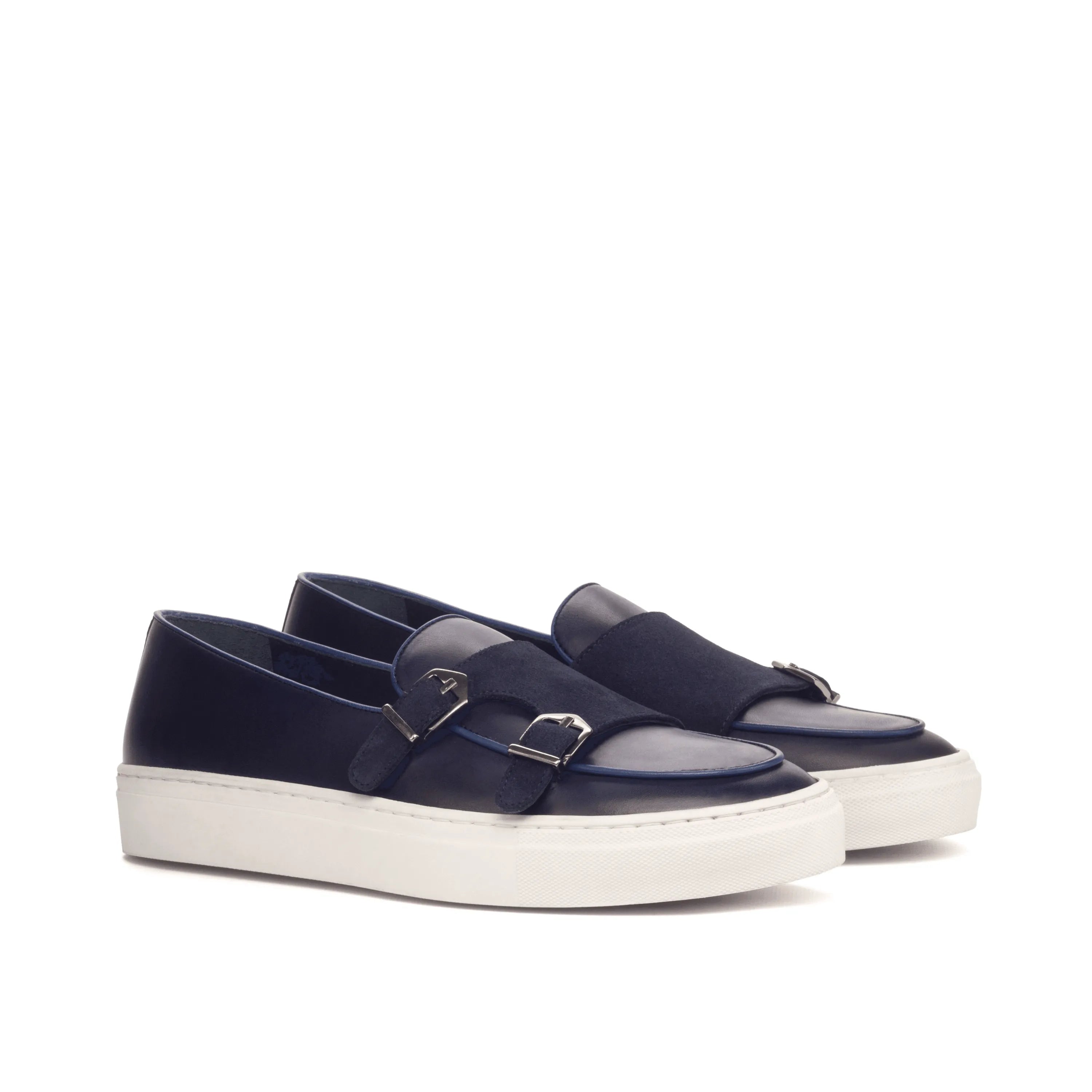 Celsus monk sneaker II navy blue painted calf double monk pair