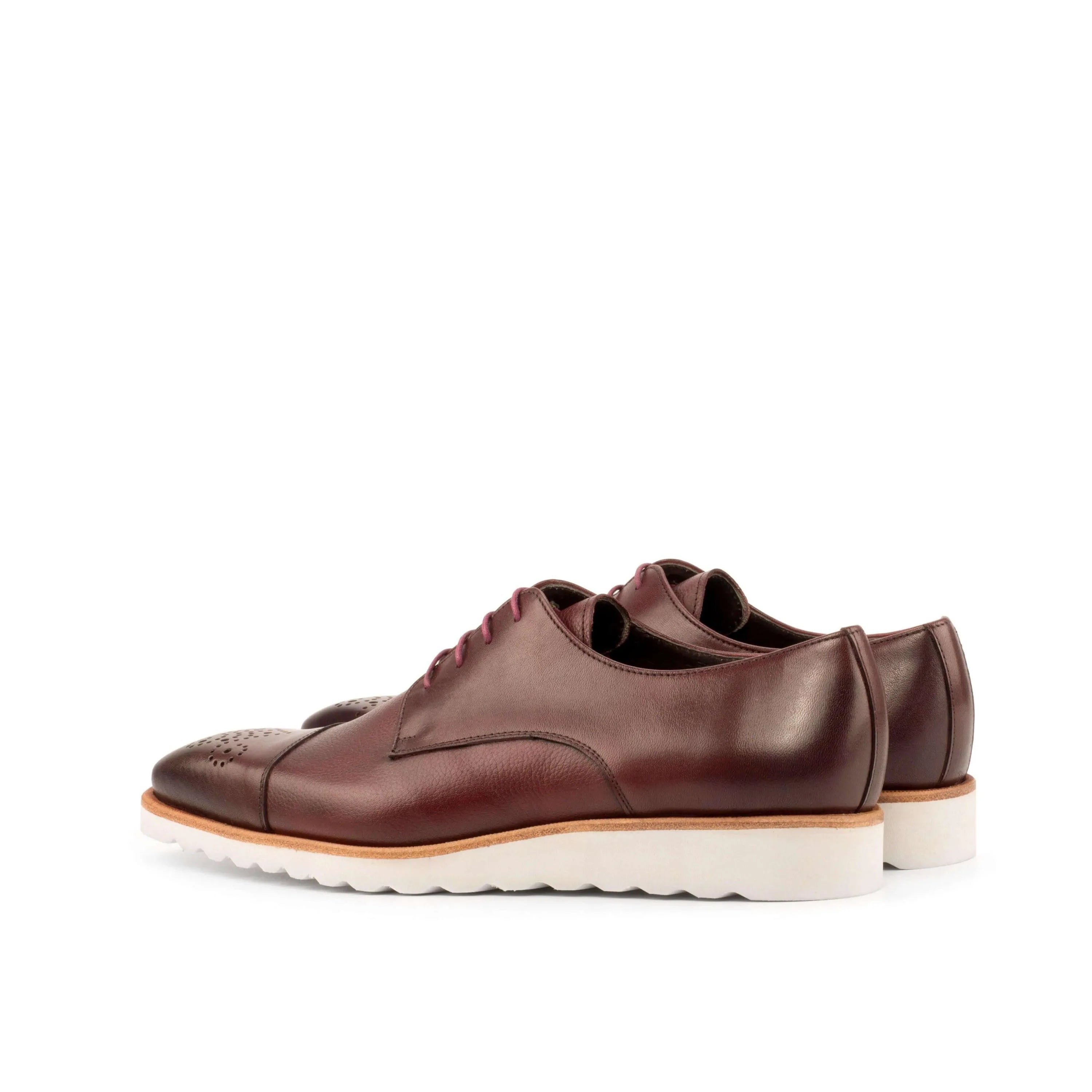 Burgundy leather Chaska Derby Shoes II back view