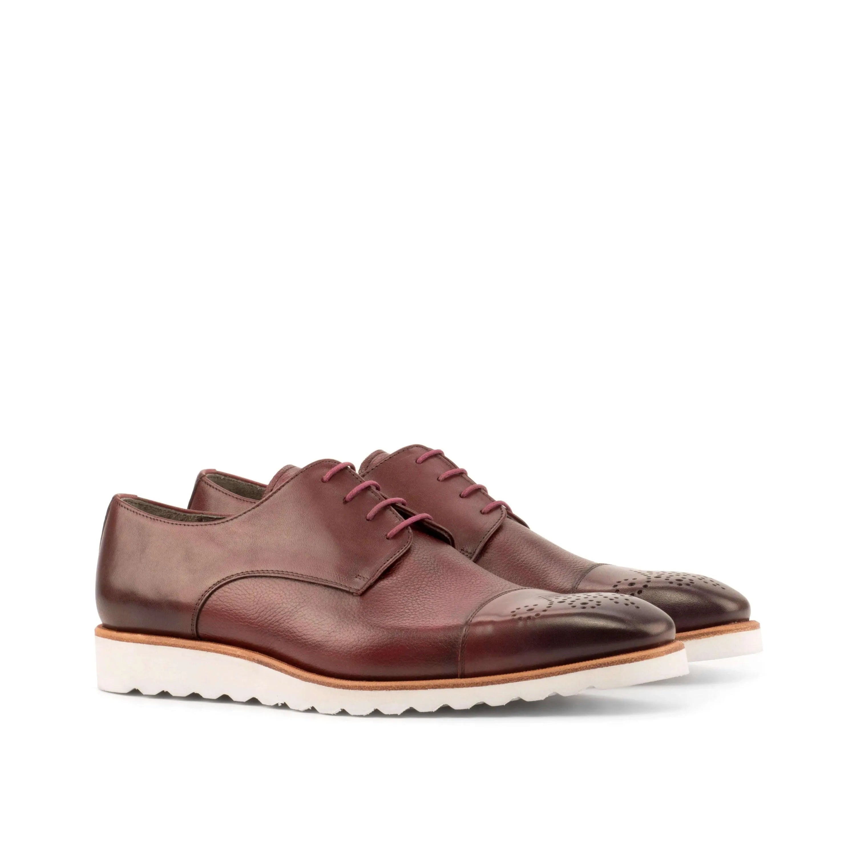 Burgundy leather Chaska Derby Shoes II back view