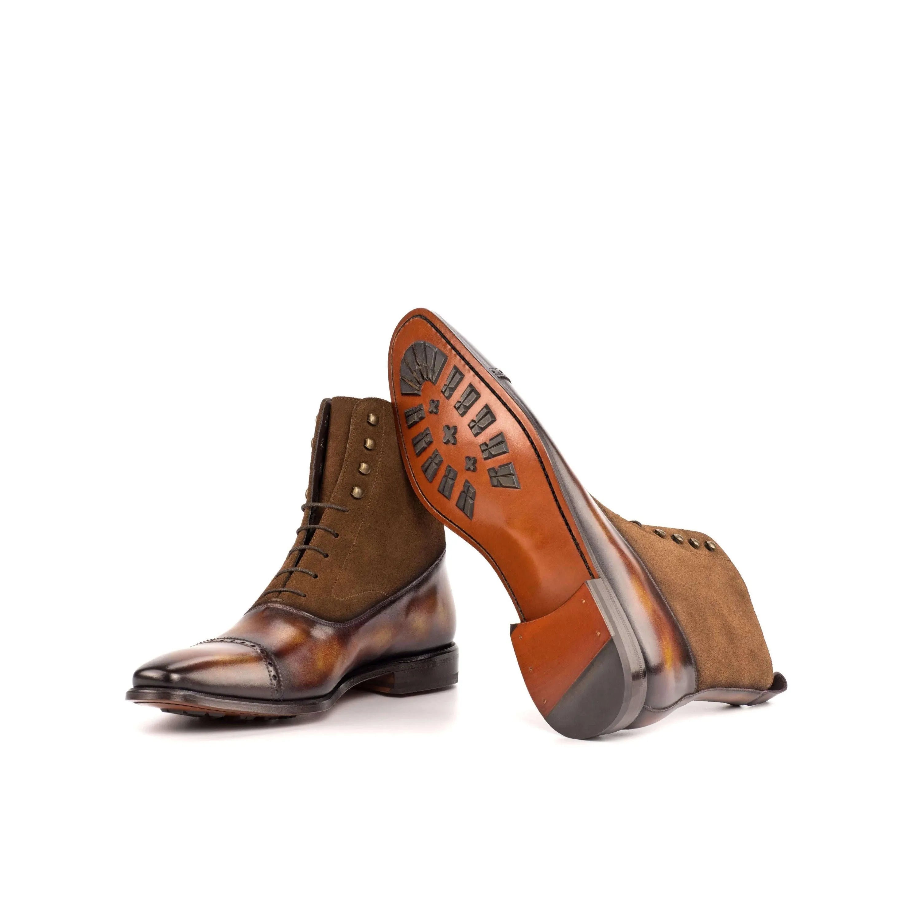 Chavez Patina Balmoral Boots II in brown leather and suede