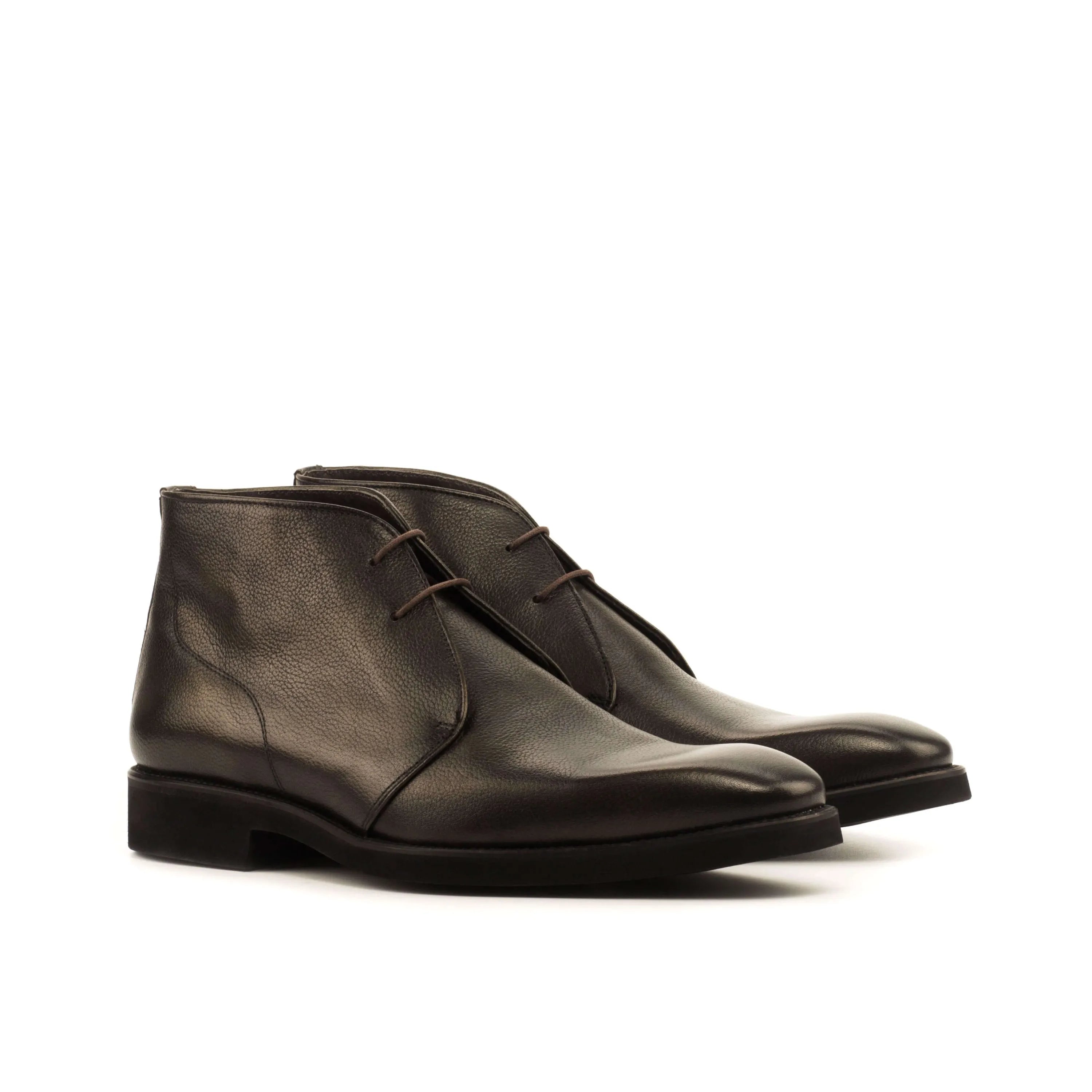 Chesmu chukka boots in rich brown leather patina chukkas