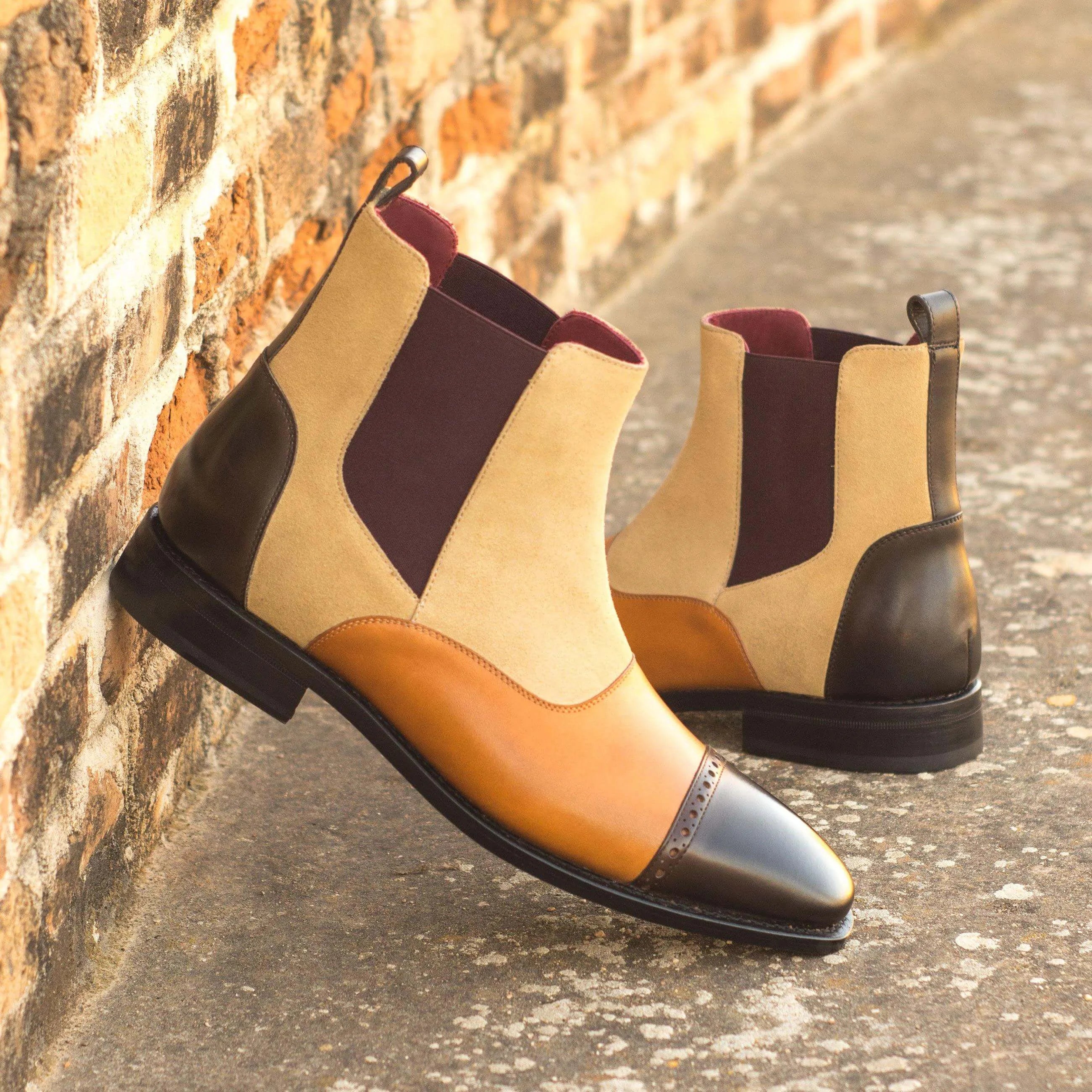 Chiva Chelsea boot in two-tone leather Chelsea boot design
