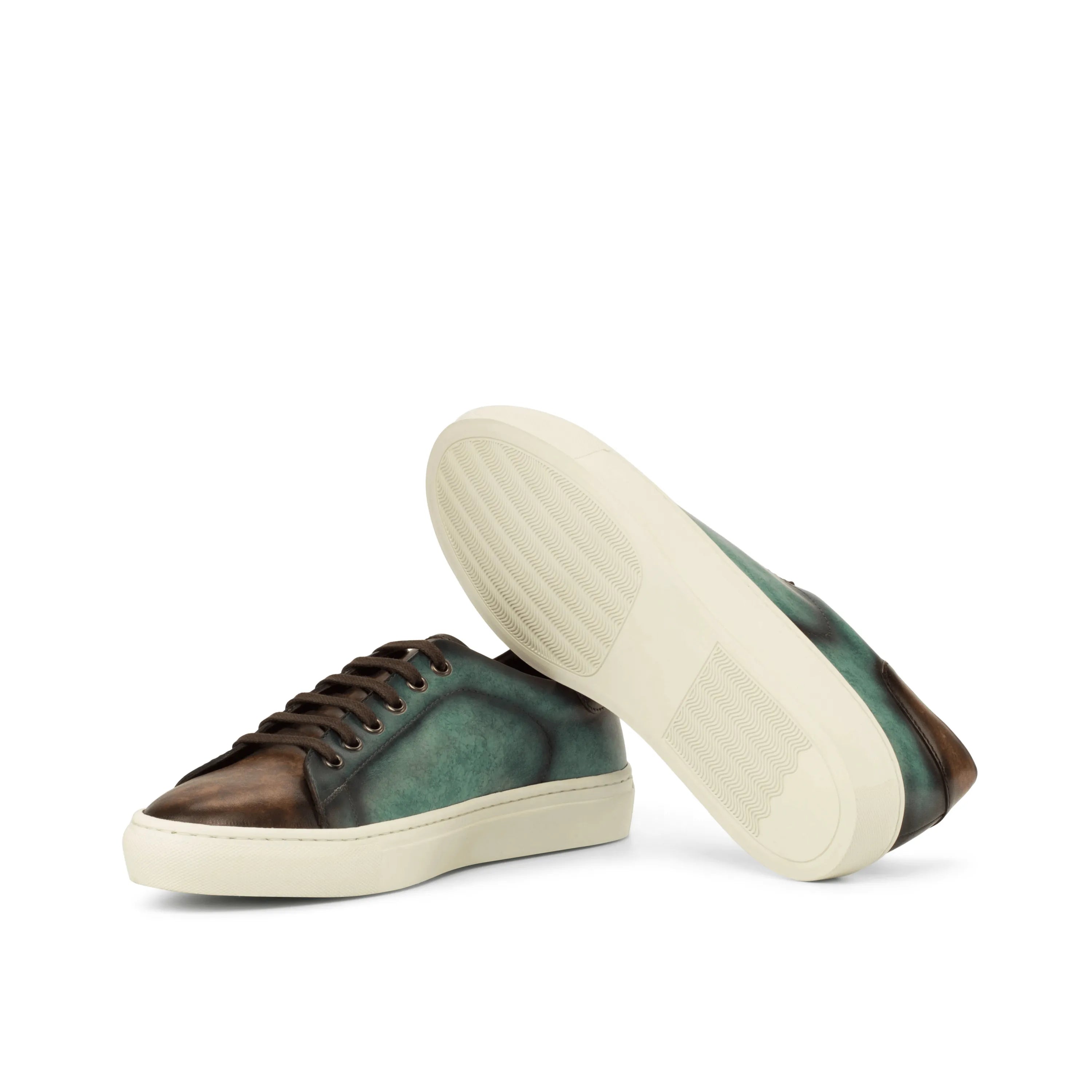 Brown and green Chochmo Trainer Sneaker II leather sneakers